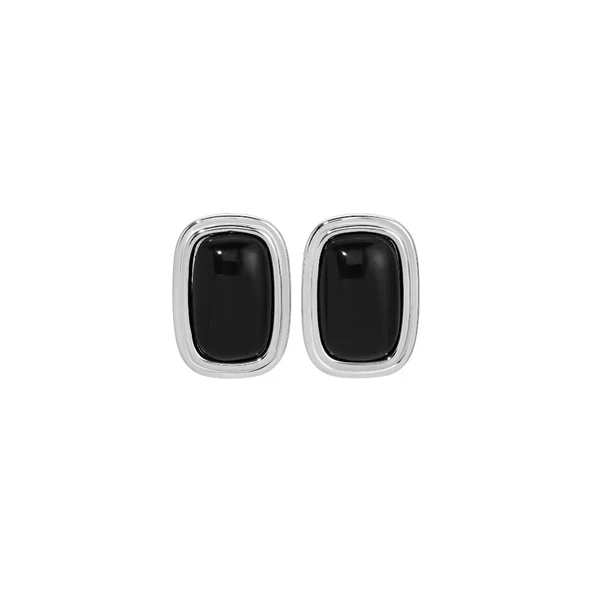 Ribbon Earrings Black/Silver