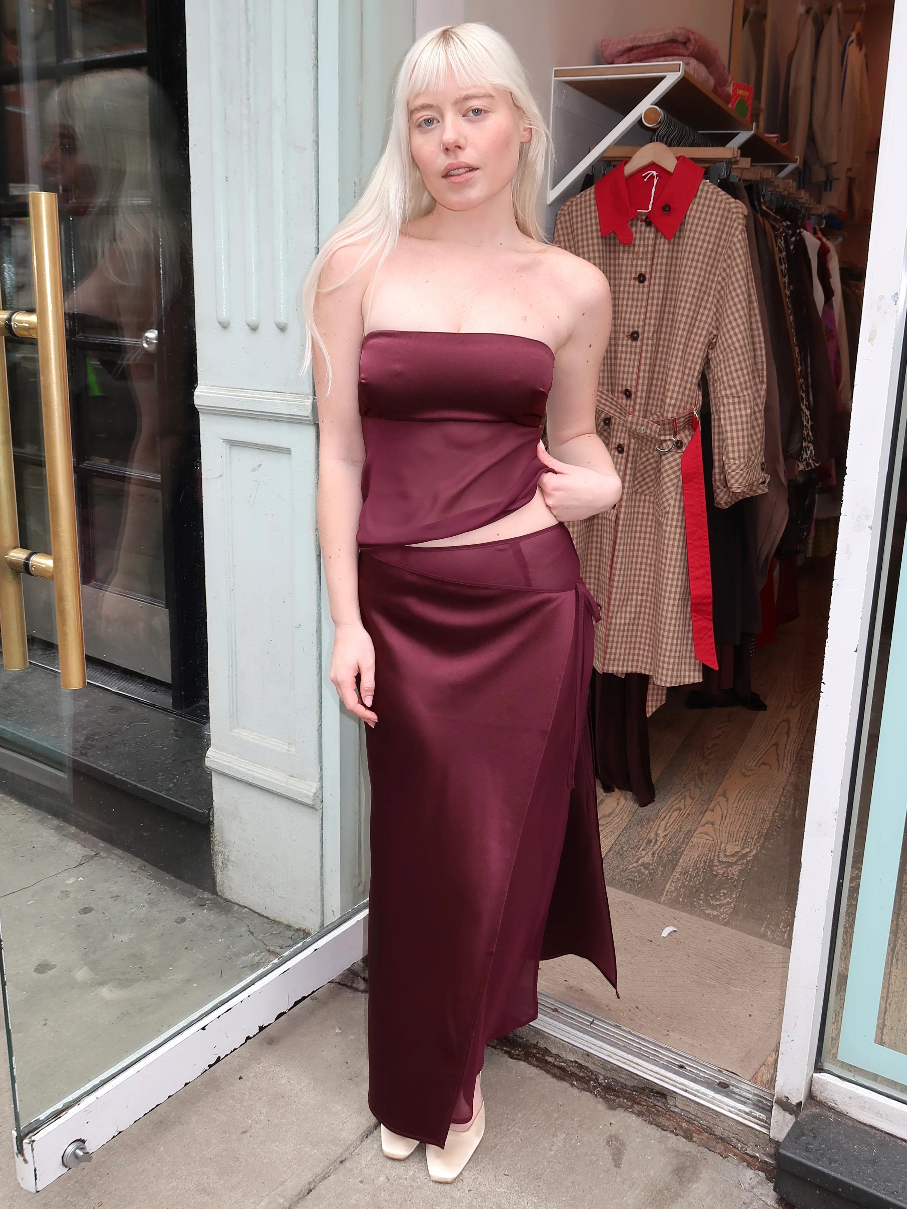 Ricky Midi Skirt in Plum