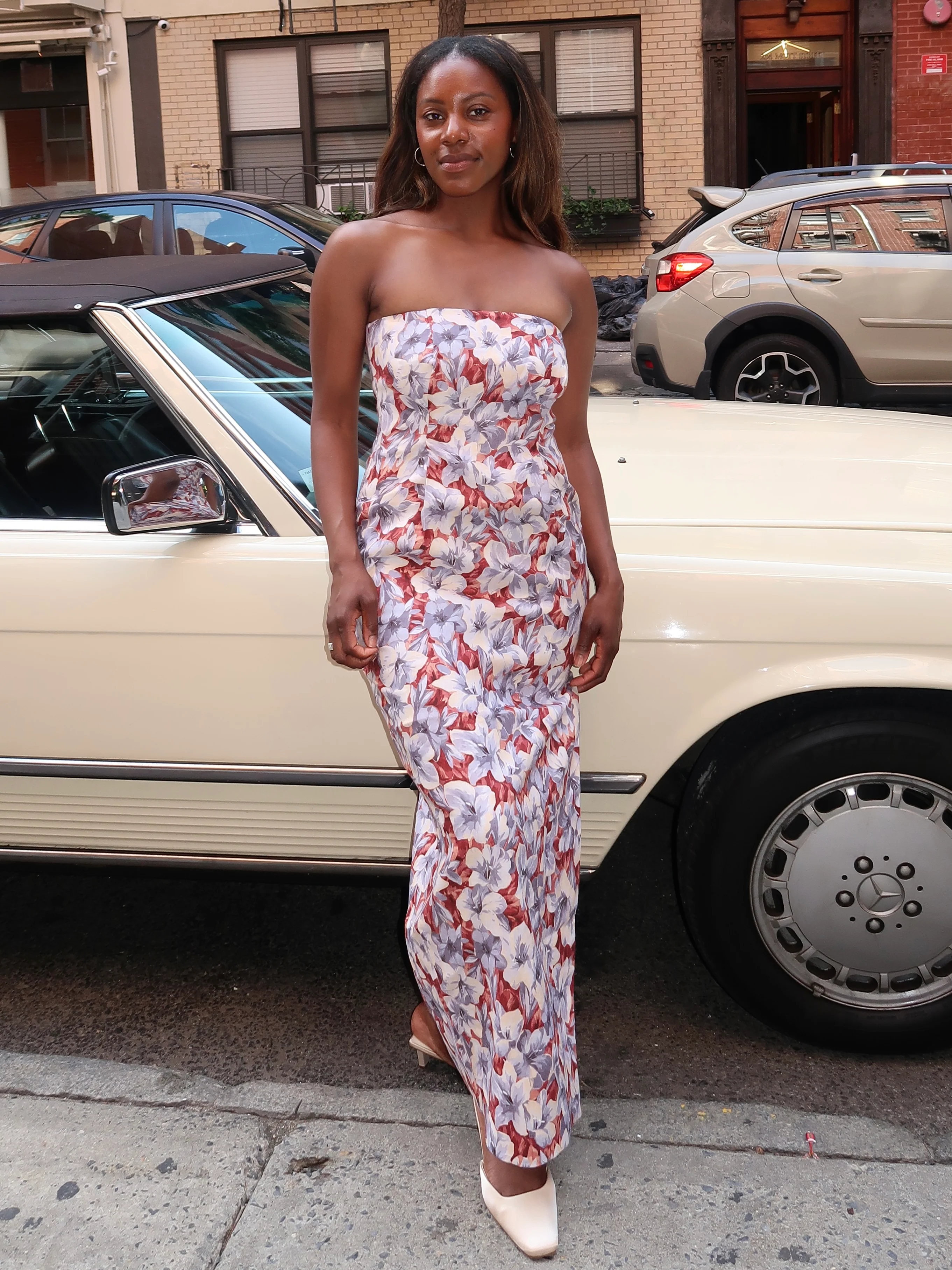 Rosalie Strapless Dress in Lily Garden
