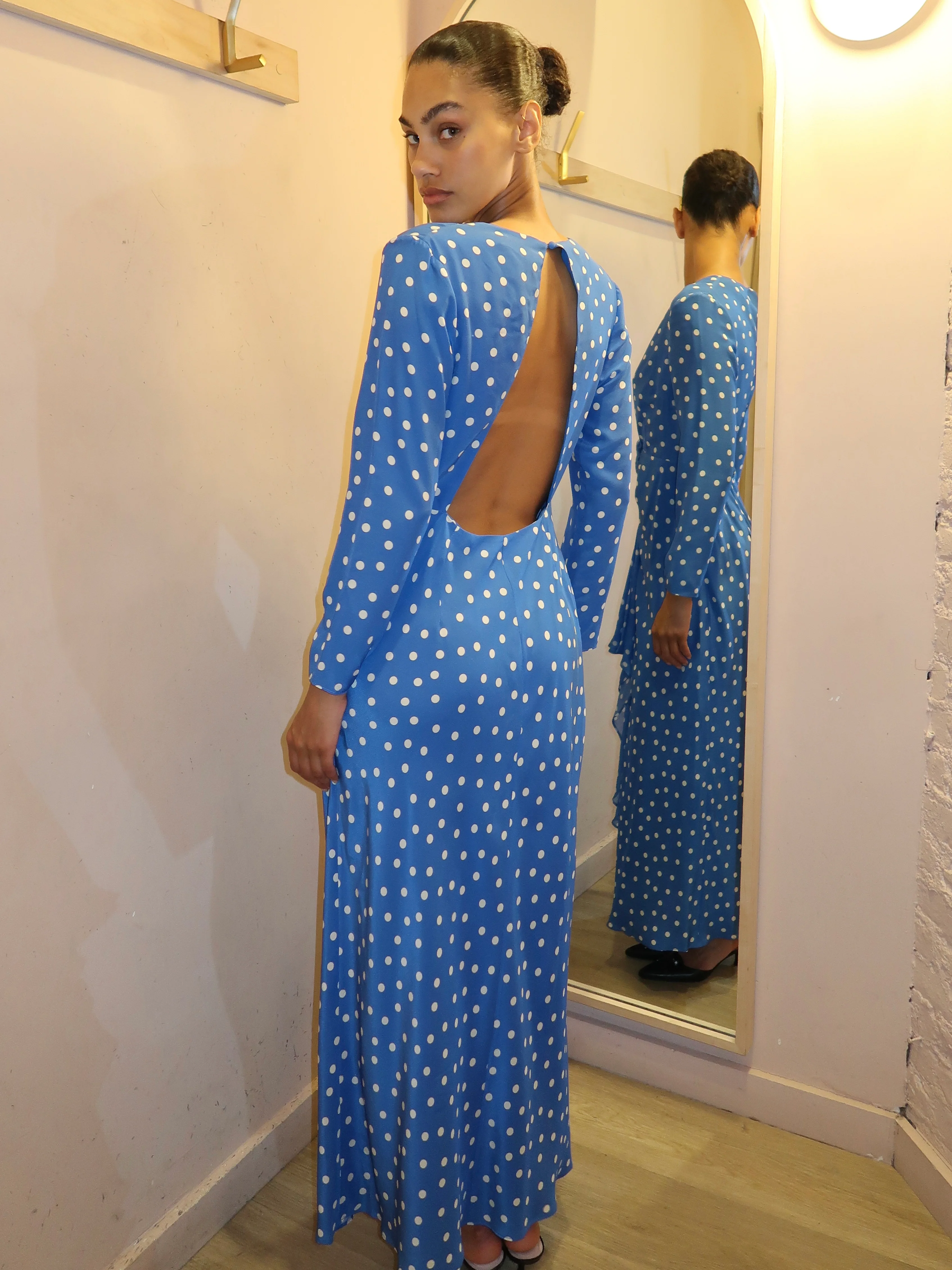 Rose Dress in Bohemia Spot Blue - Image 3