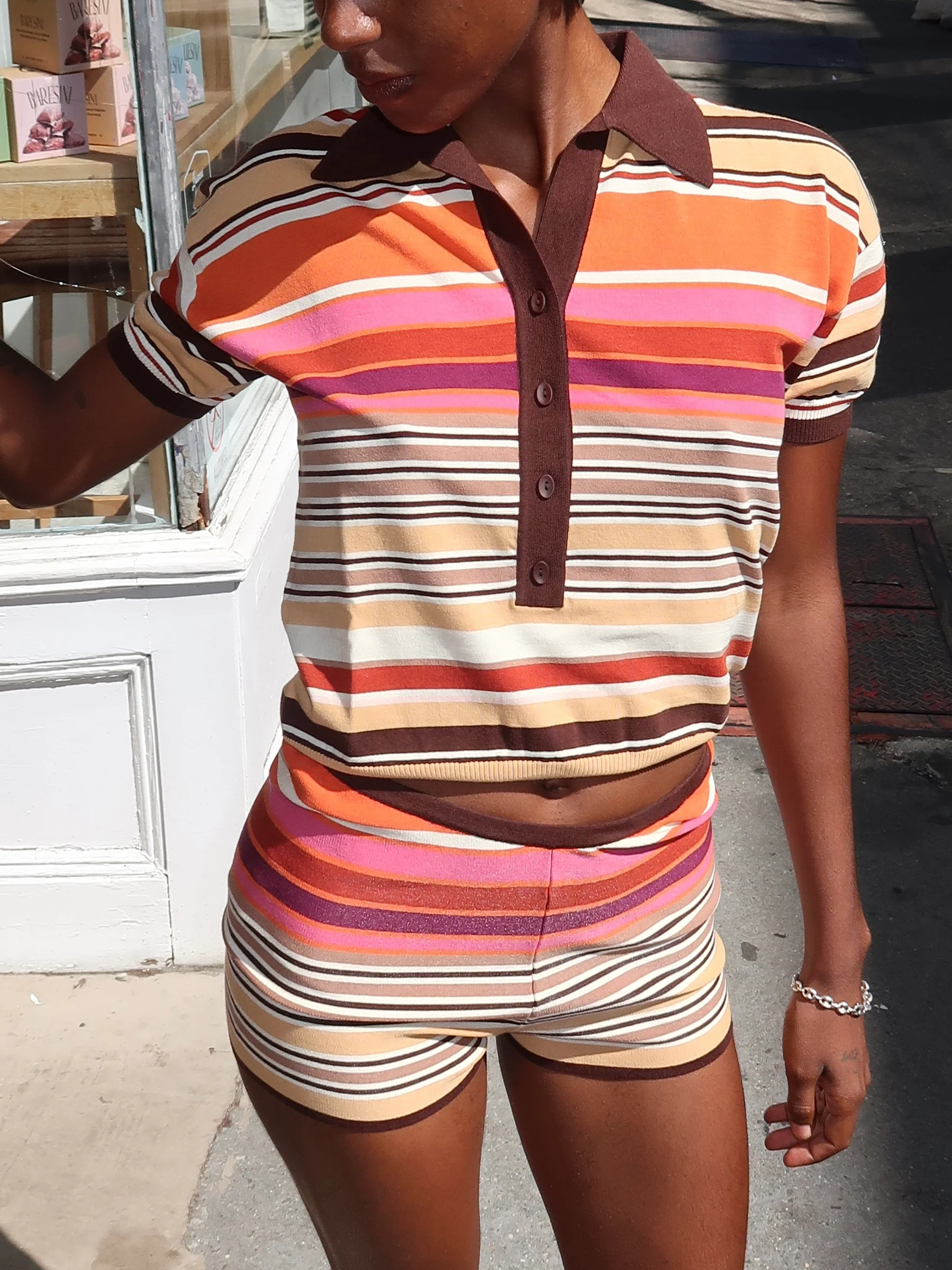 Sable Polo Shirt in Murano Stripe - Image 2