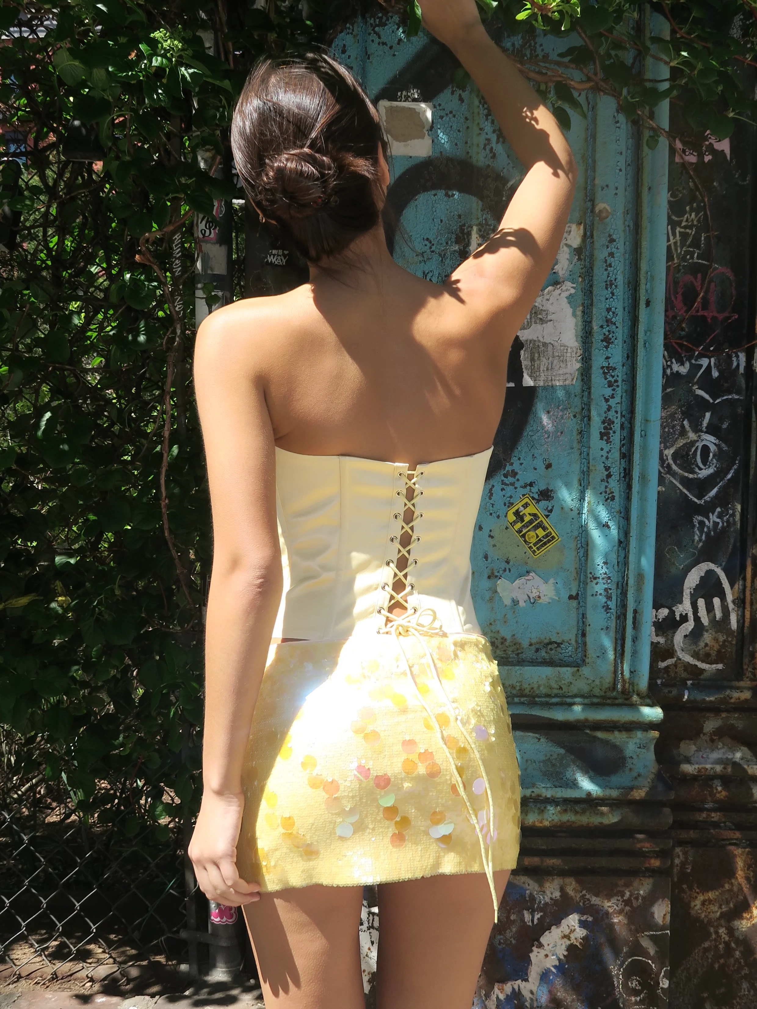Satin Corset in Cream - Image 3