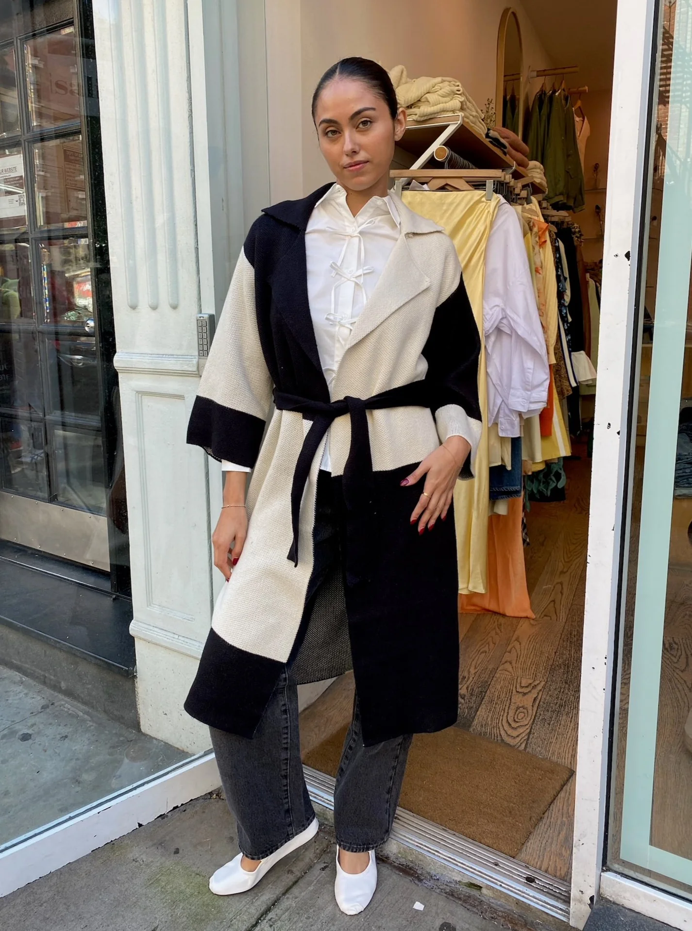 Sawyer Duster Coat in Black Block - Image 2
