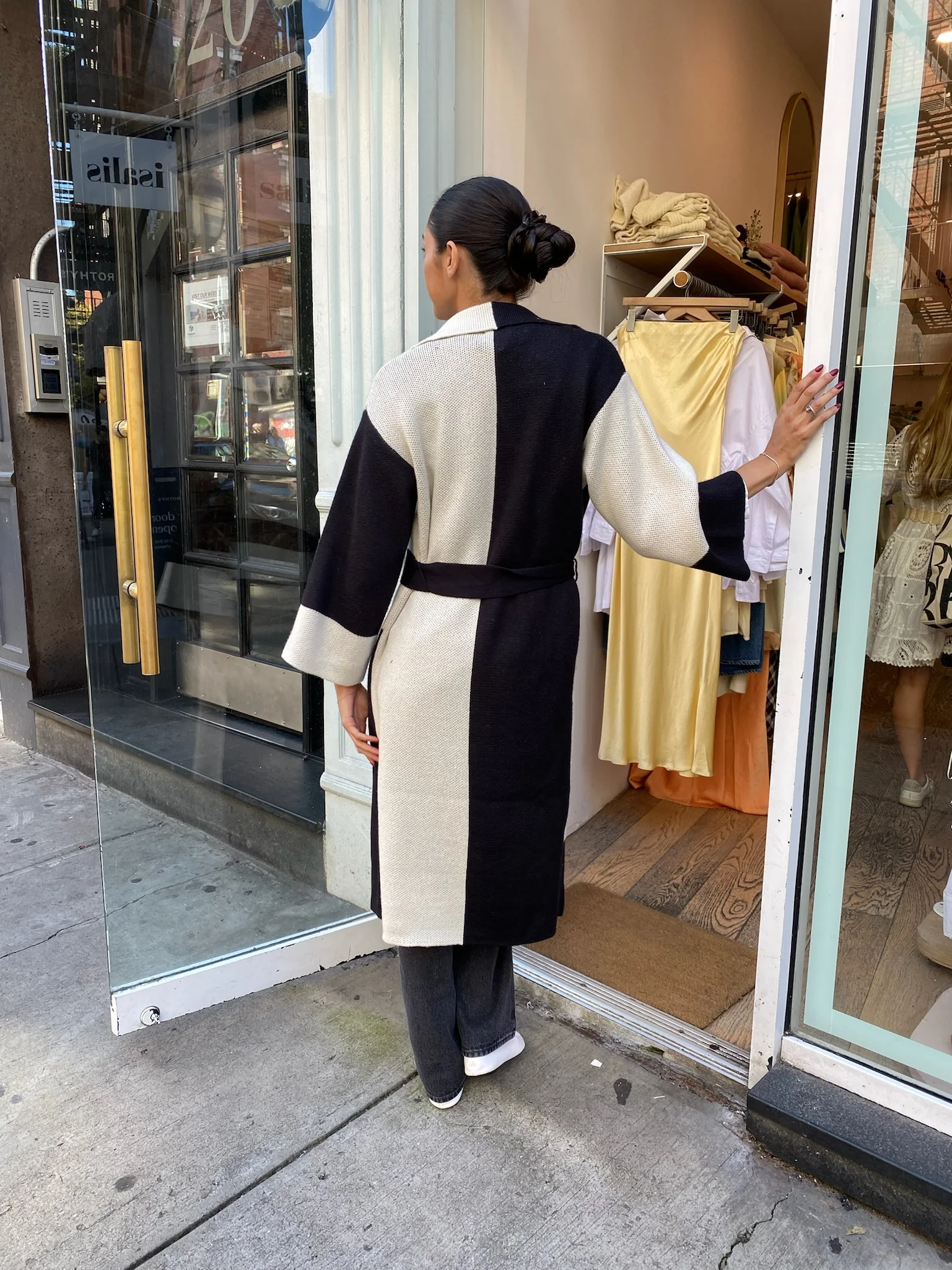 Sawyer Duster Coat in Black Block - Image 3