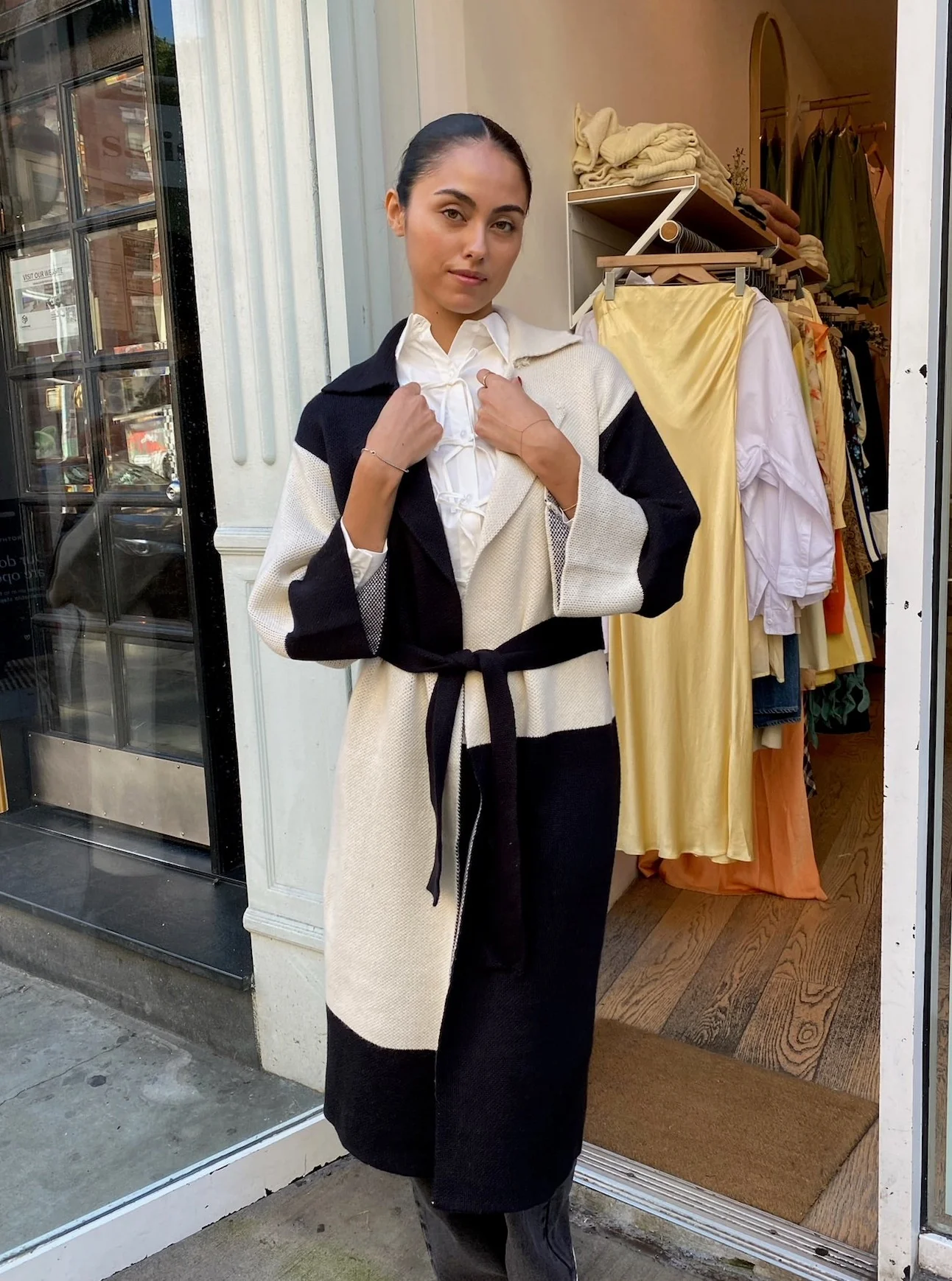 Sawyer Duster Coat in Black Block - Image 4