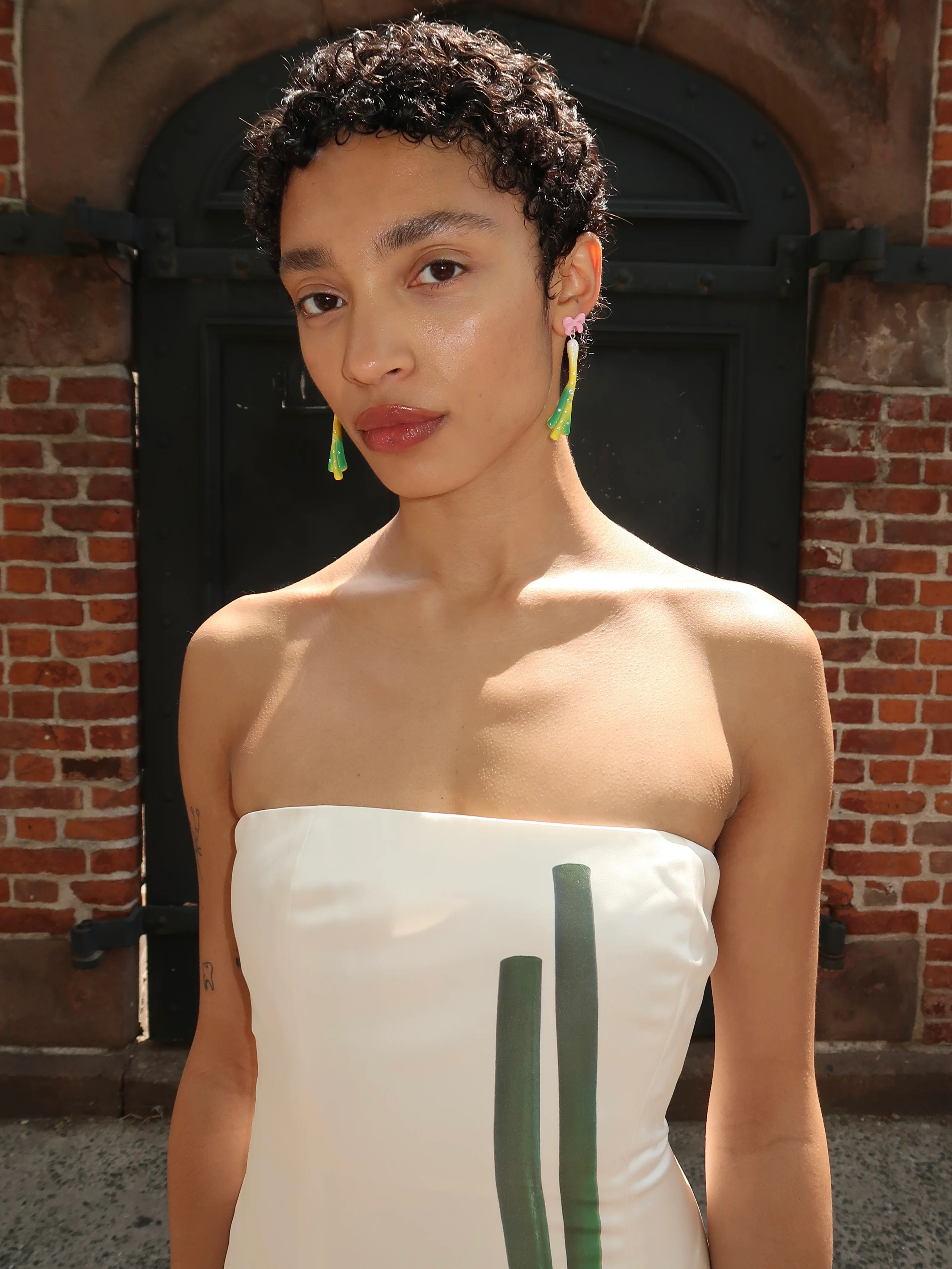 Scallionette Earrings in Green Multi - Image 2