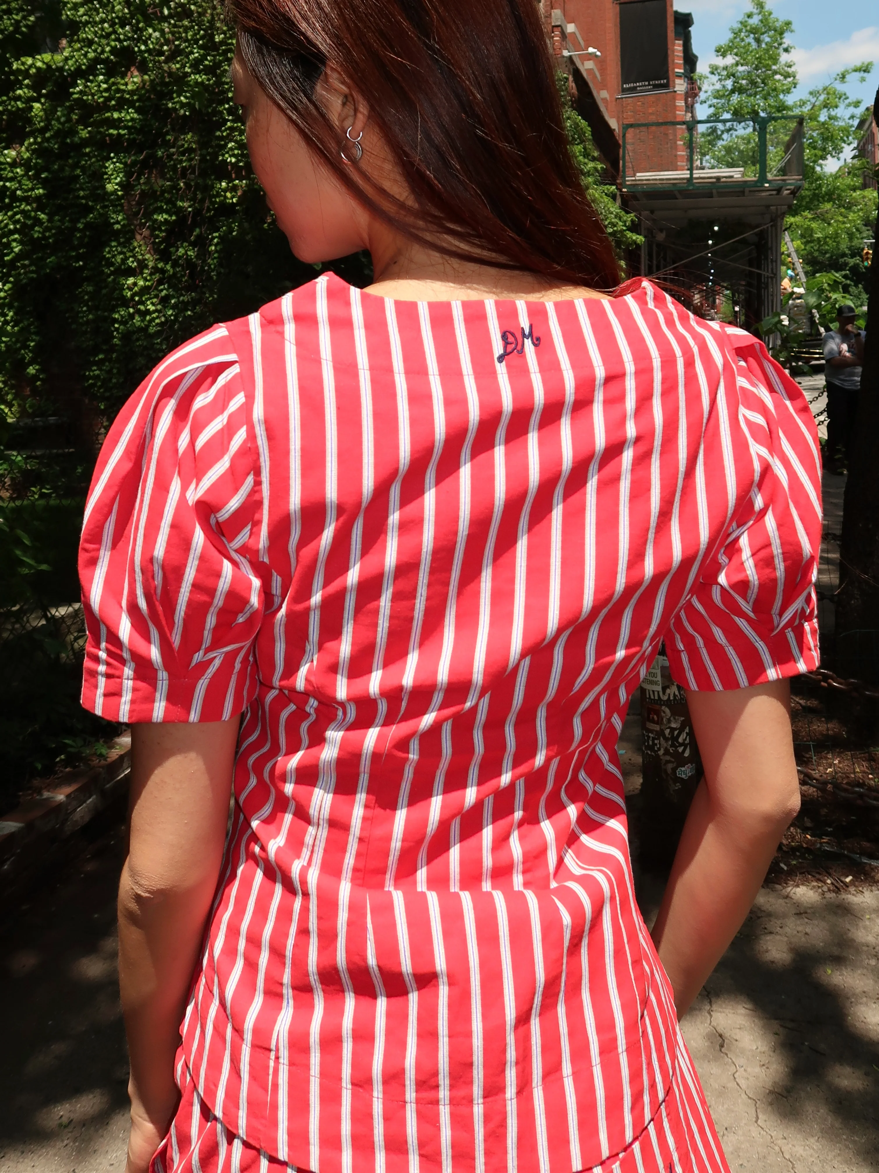 Shell Blouse in Red Stripe - Image 3