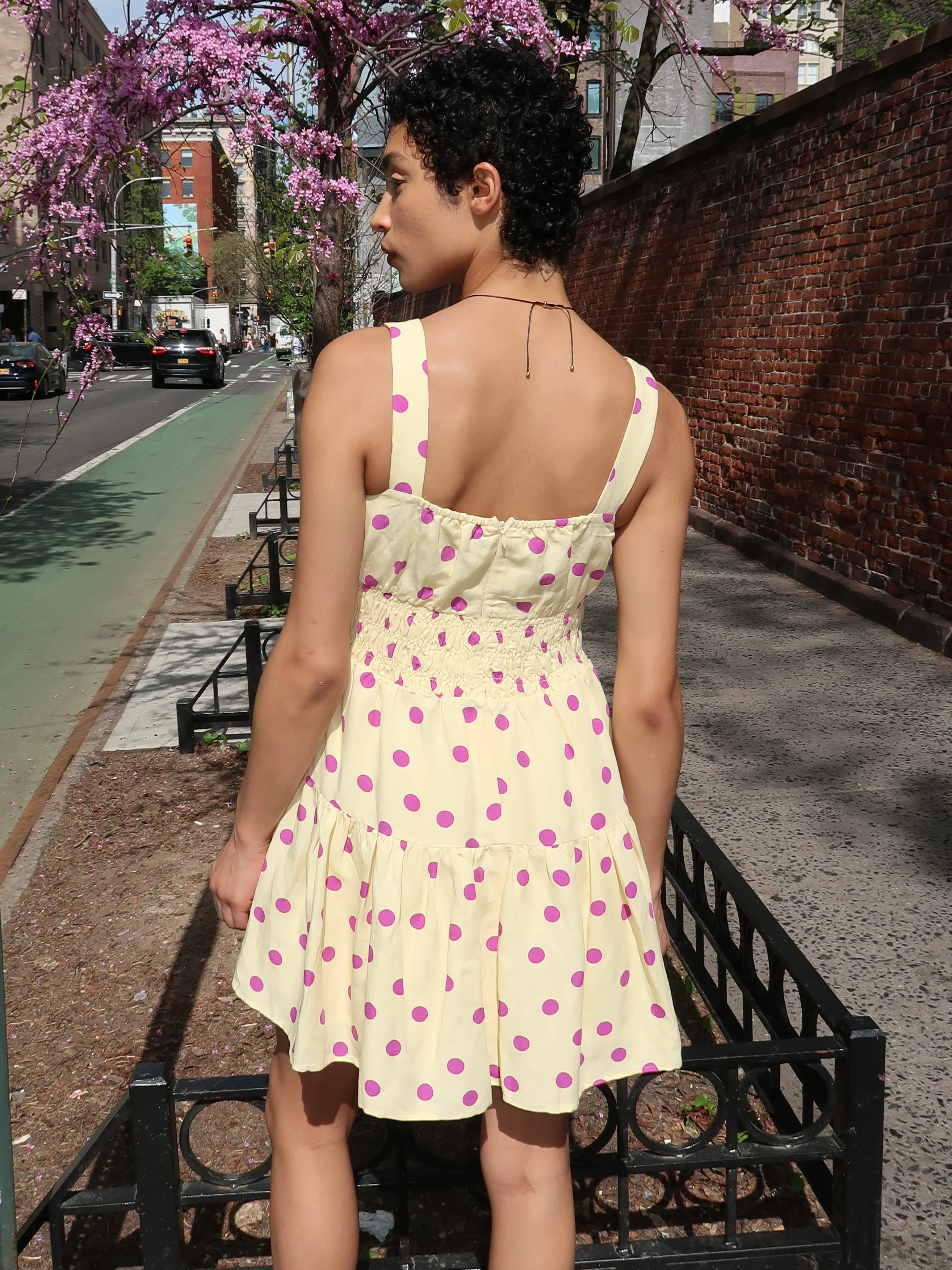 Skye Dress in Yellow Purple - Image 3