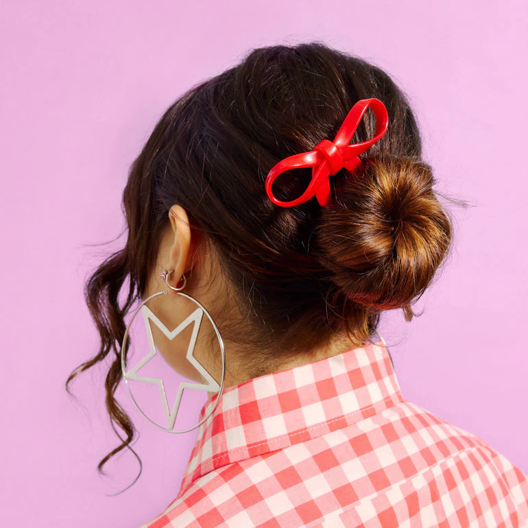 Small Bow Hairpin in Cherry - Image 2
