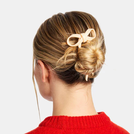 Small Bow Hairpin in Cream - Image 2