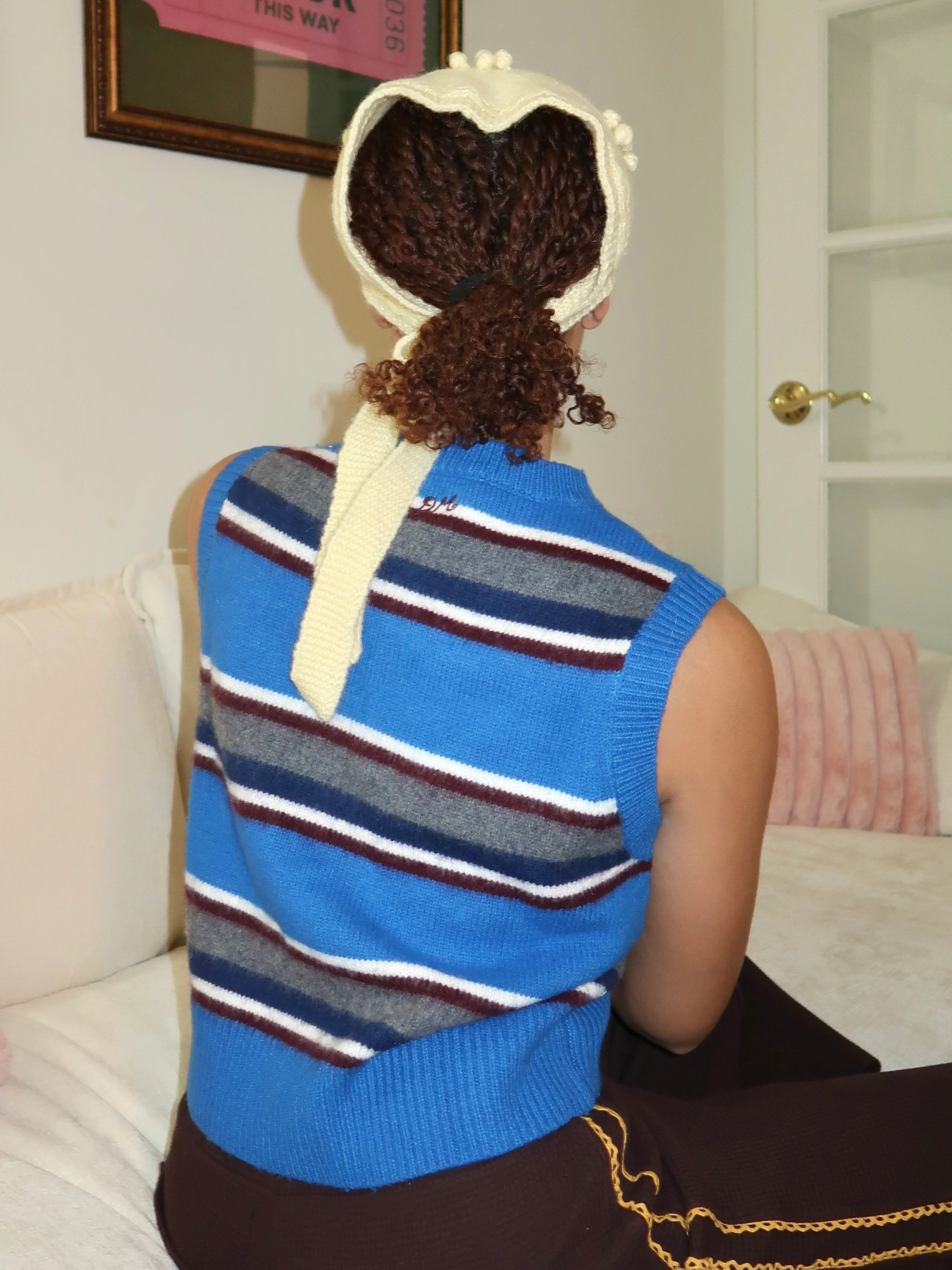 Sofie Vest in Blue Stripe - Image 3