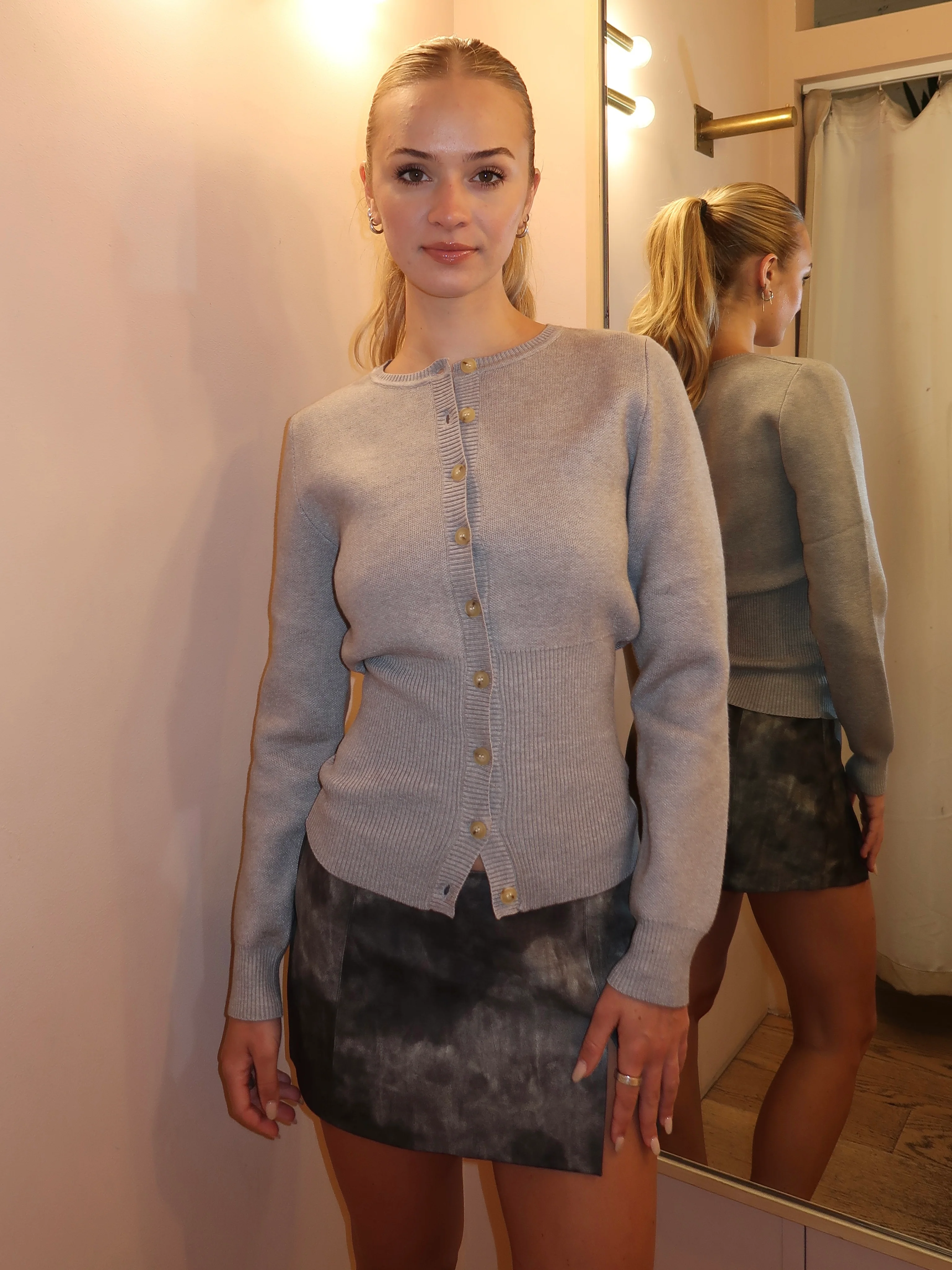 Sophia Cardigan in Heather Grey - Image 4