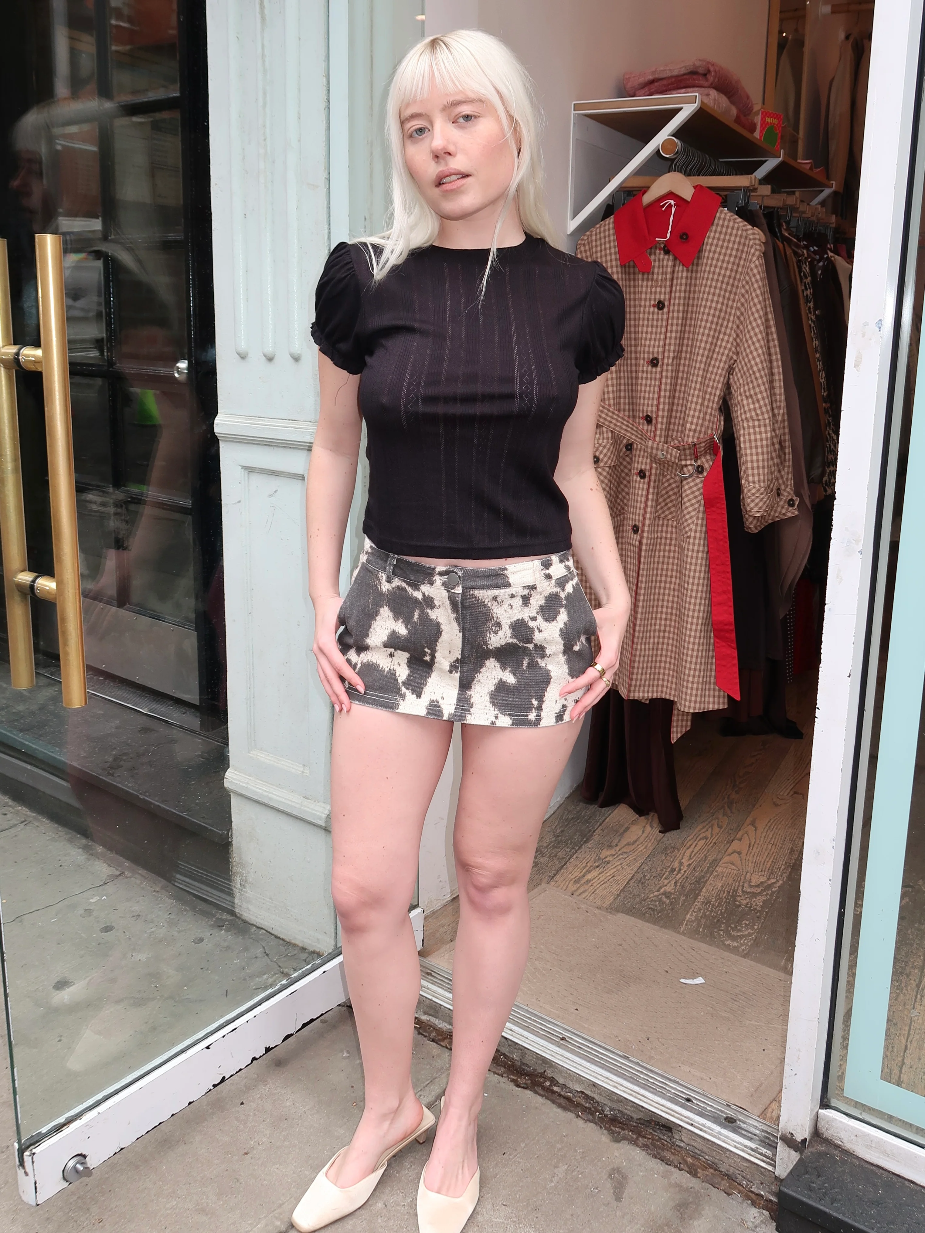 Stassa Mini Skort in Cow Print - Image 4