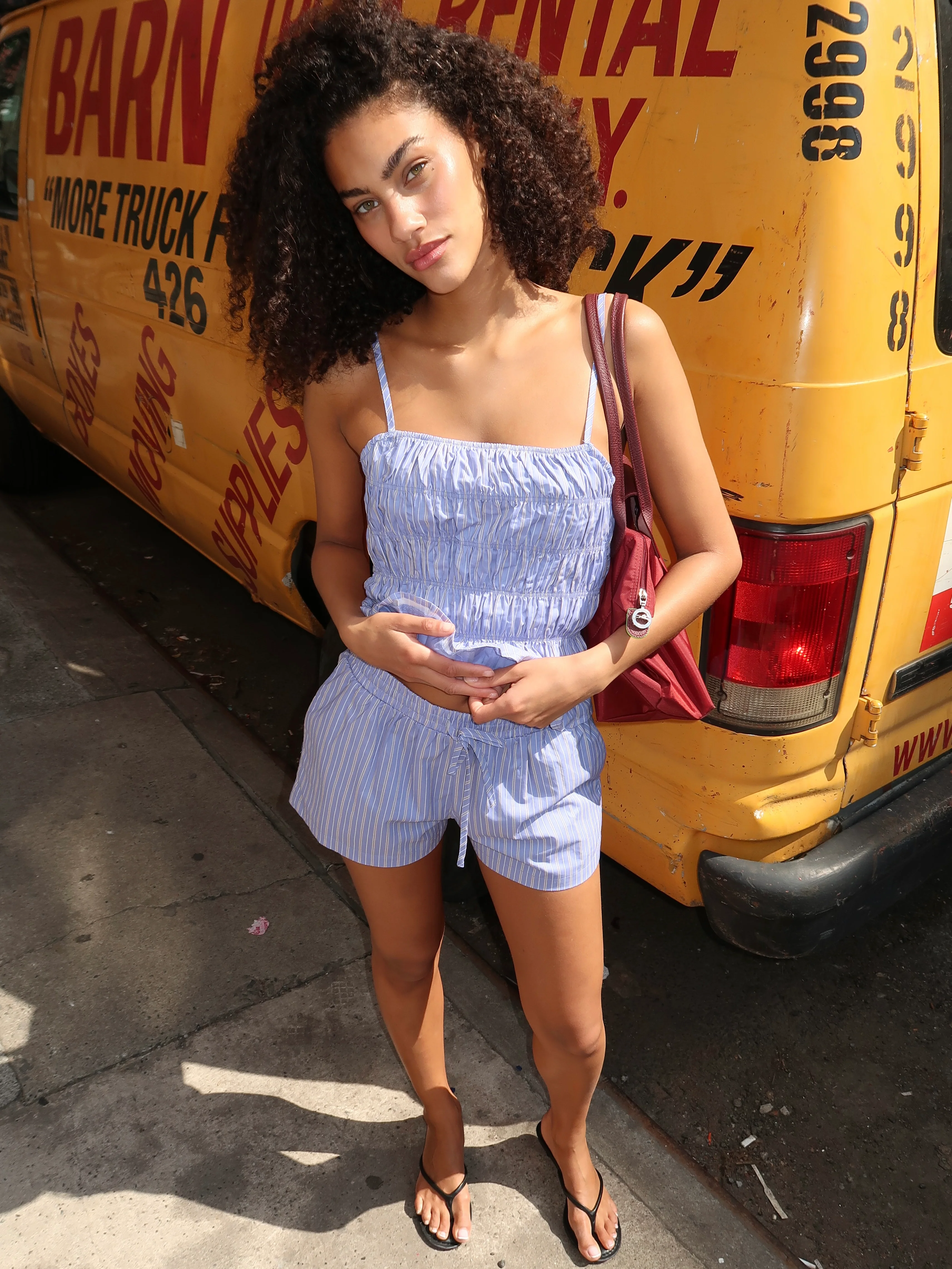 Striped Shorts in Blue Stripe - Image 2