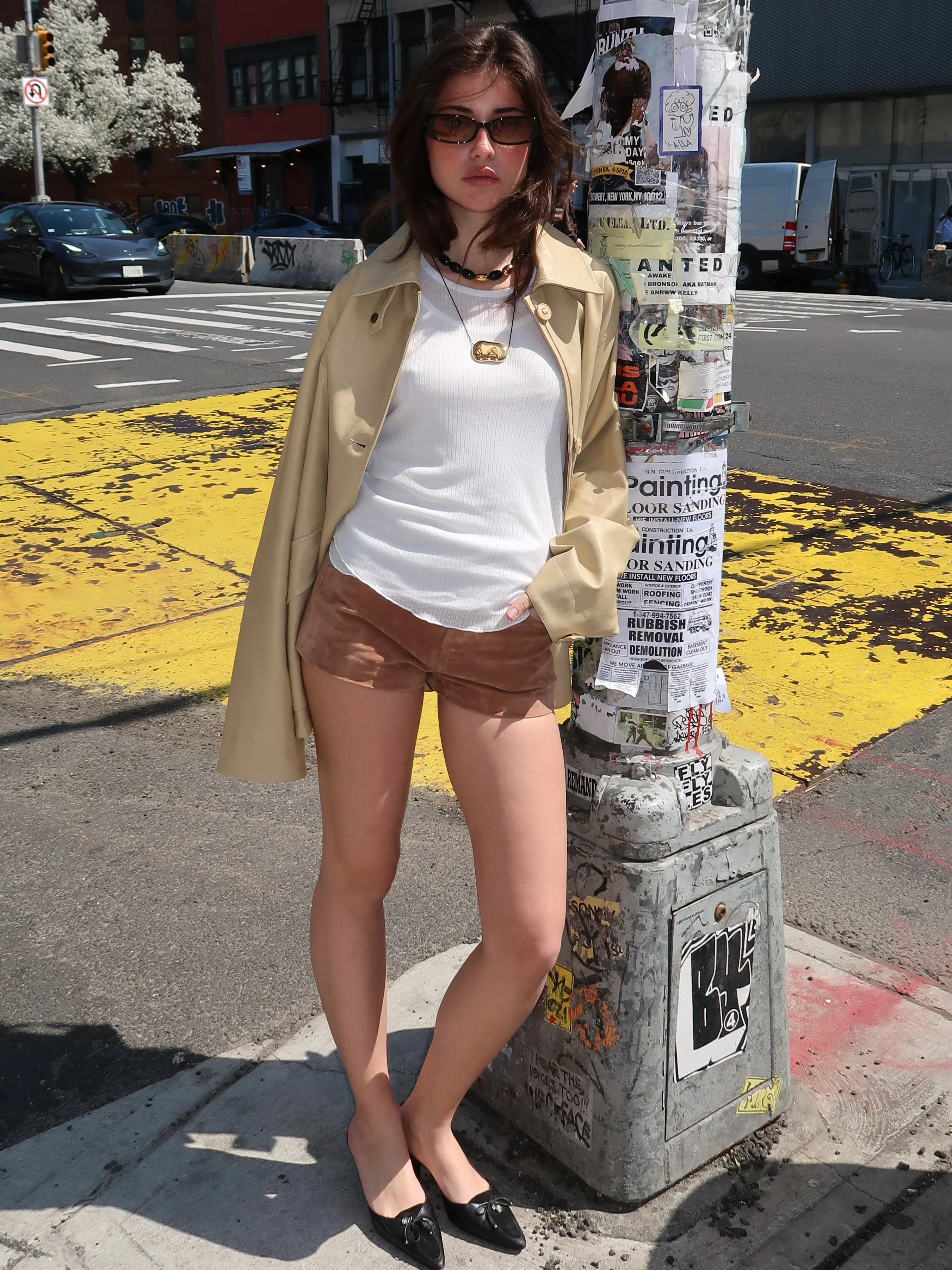 Suede Short in Fortune Cookie - Image 4