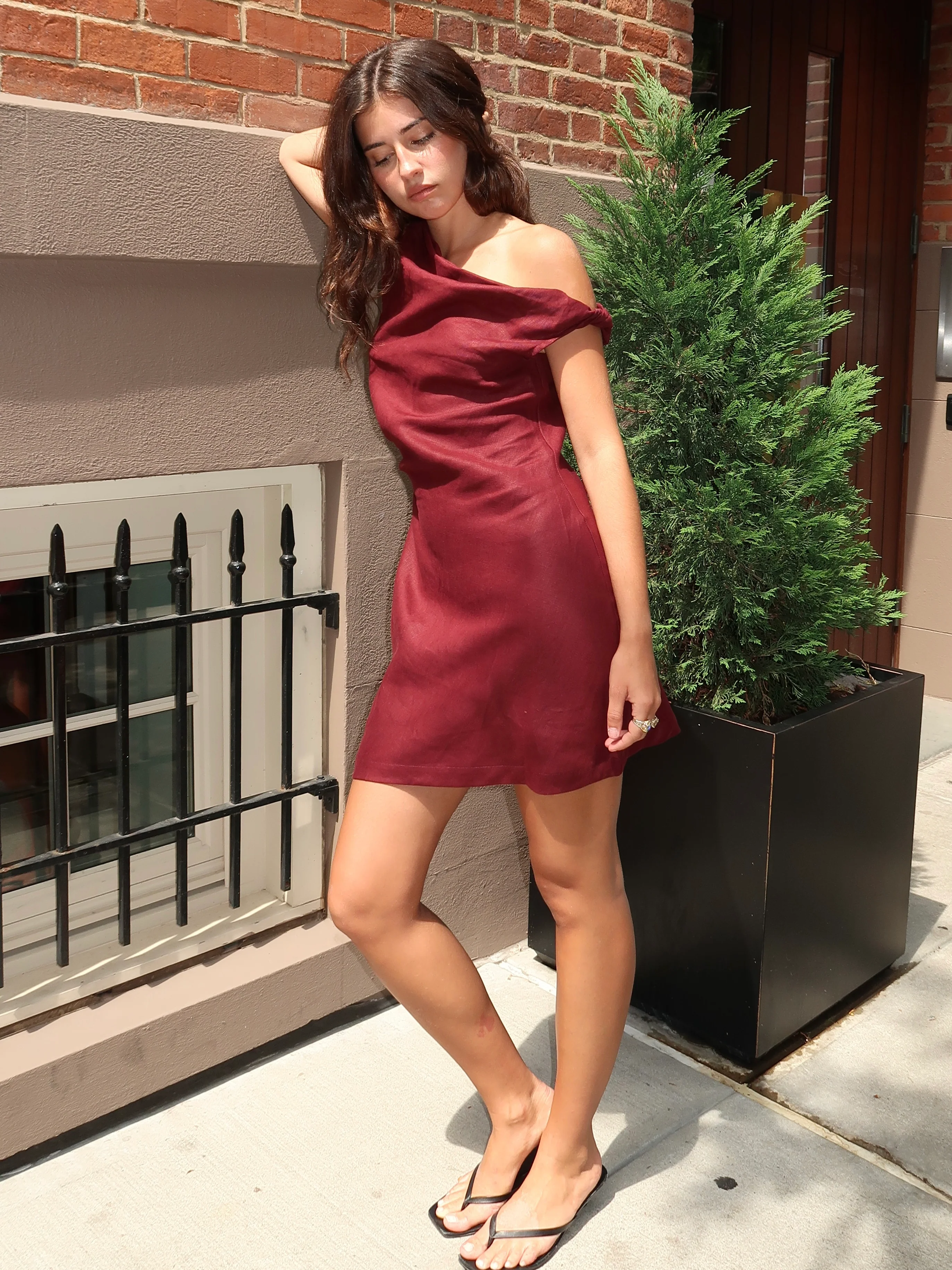 Suis Mini Dress in Bordeaux