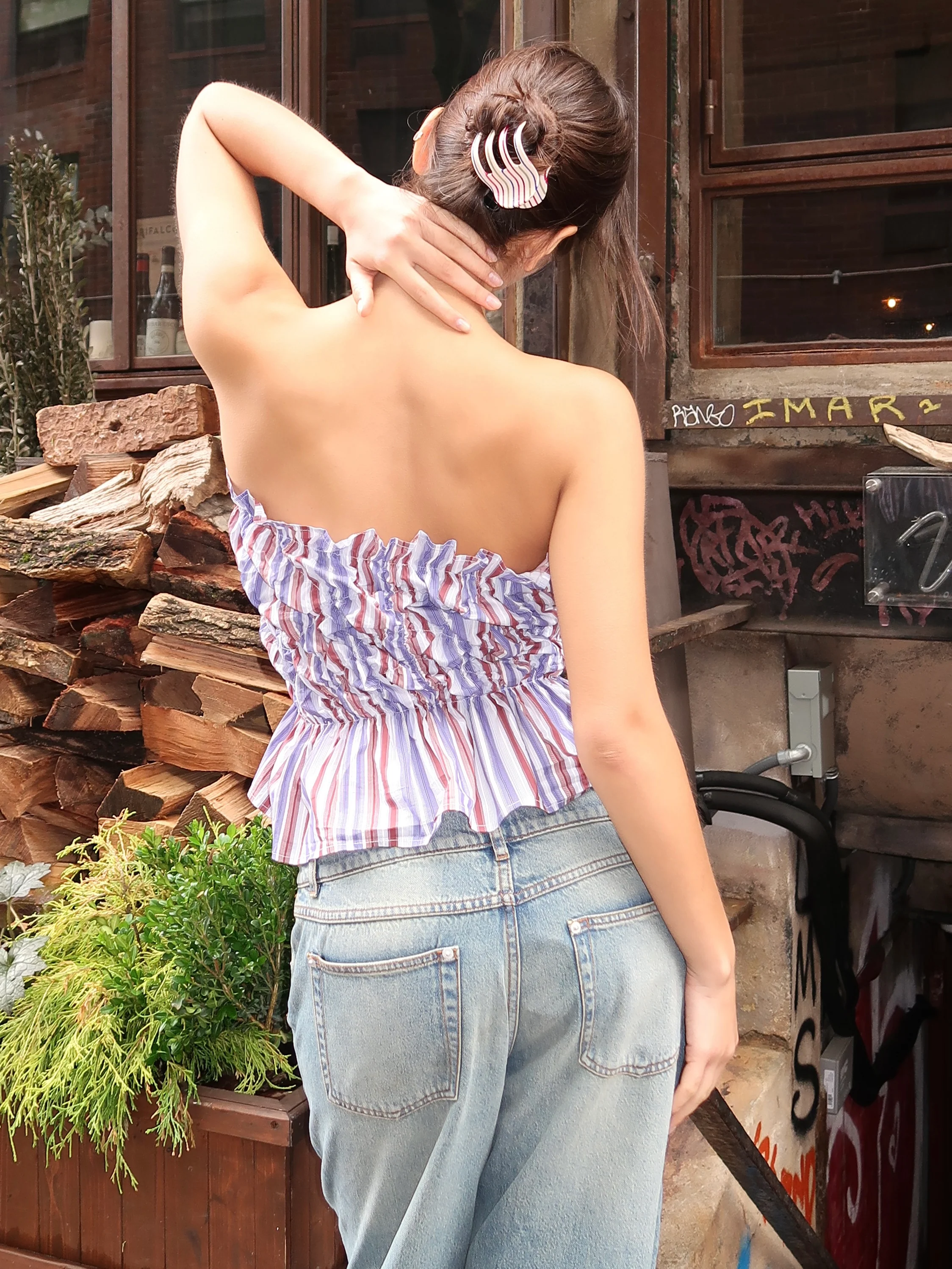 Susan Striped Ruched Top - Image 3