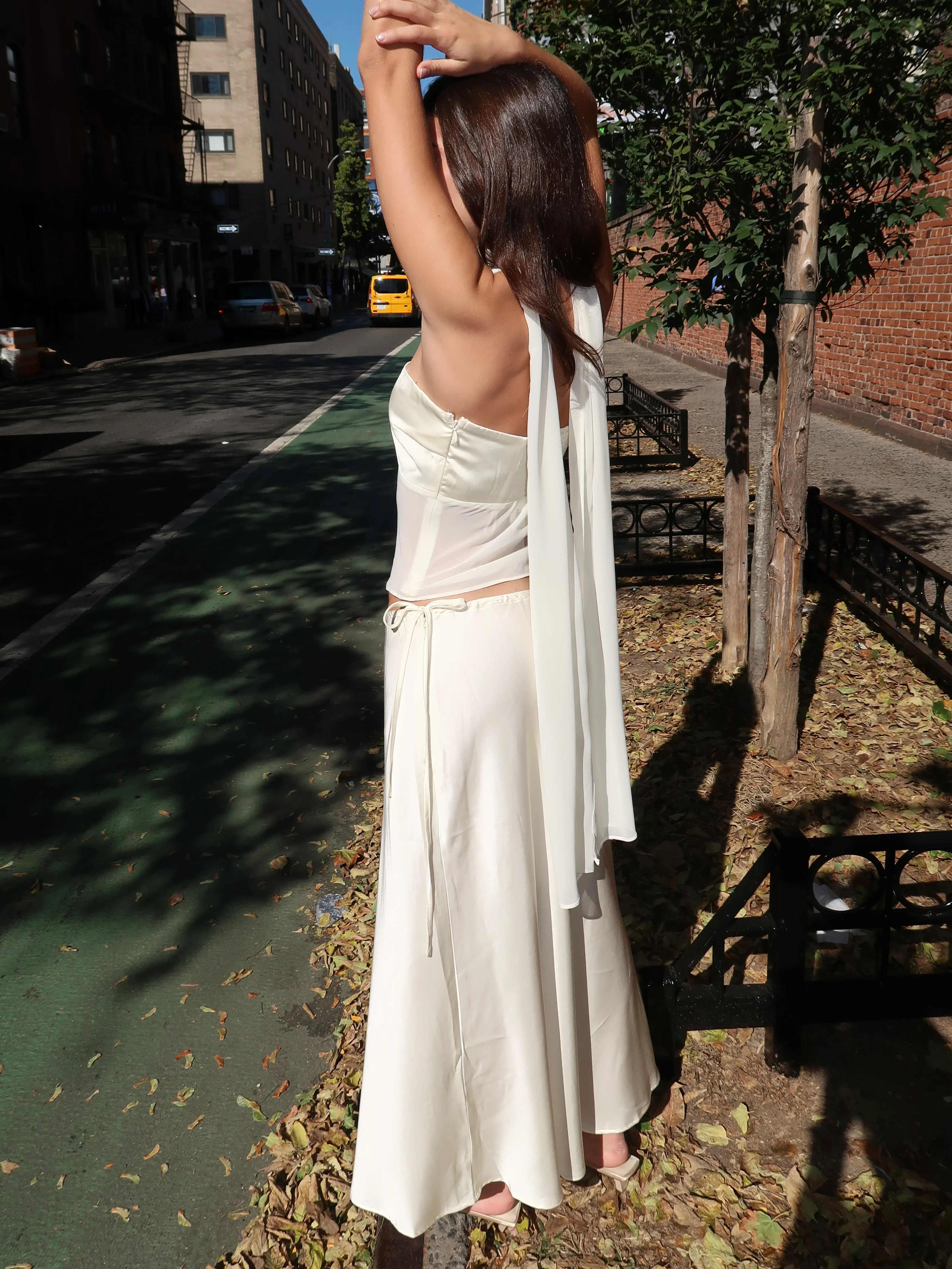 Swan Maxi Skirt in Cream - Image 3