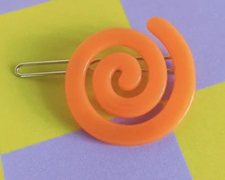 Swirl Barrette in Orange