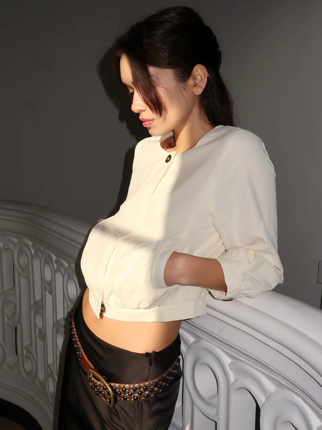 Talula Cropped Jacket in Butter - Image 2