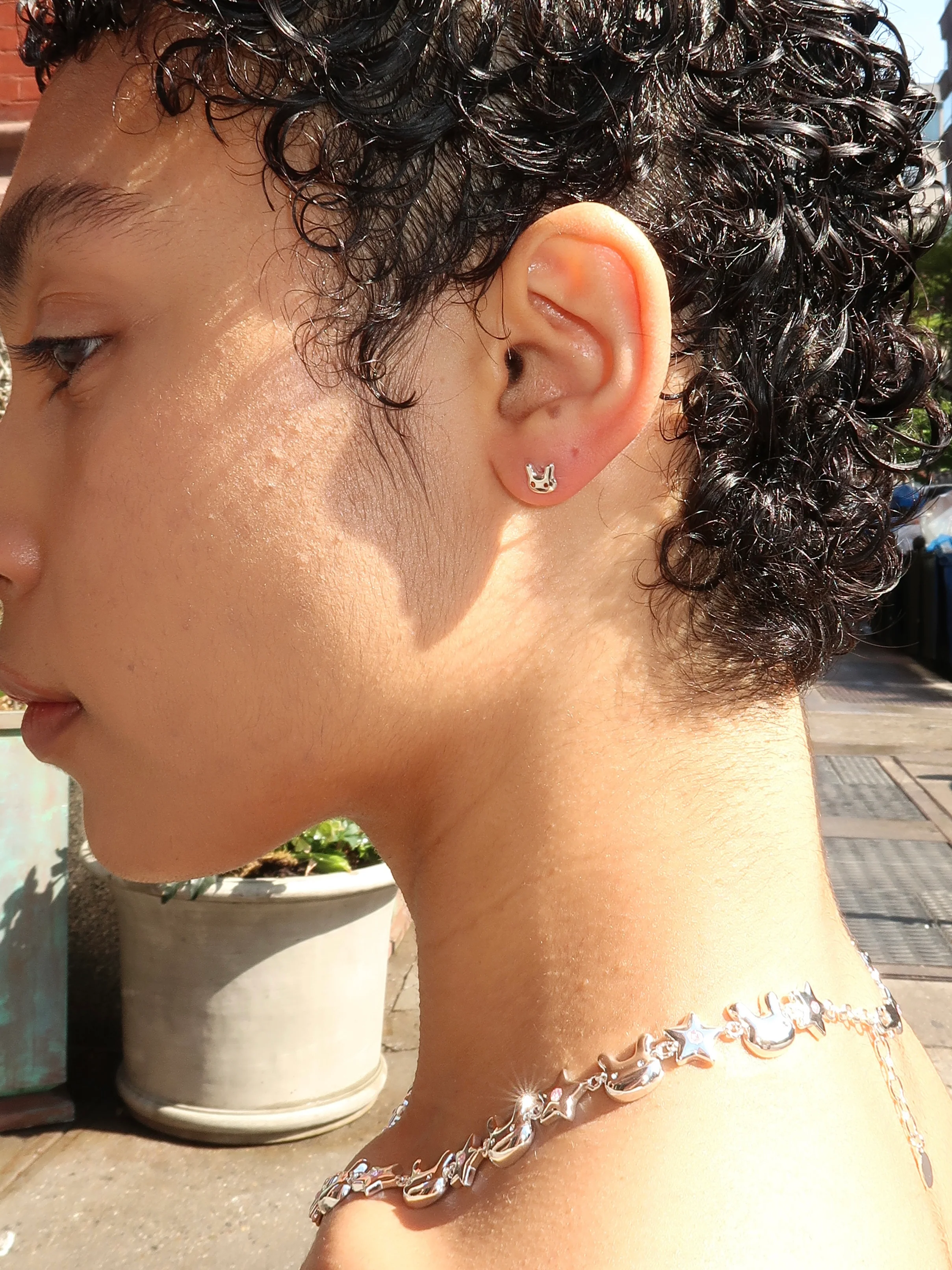 Terminator Bunny Studs in Silver - Image 3