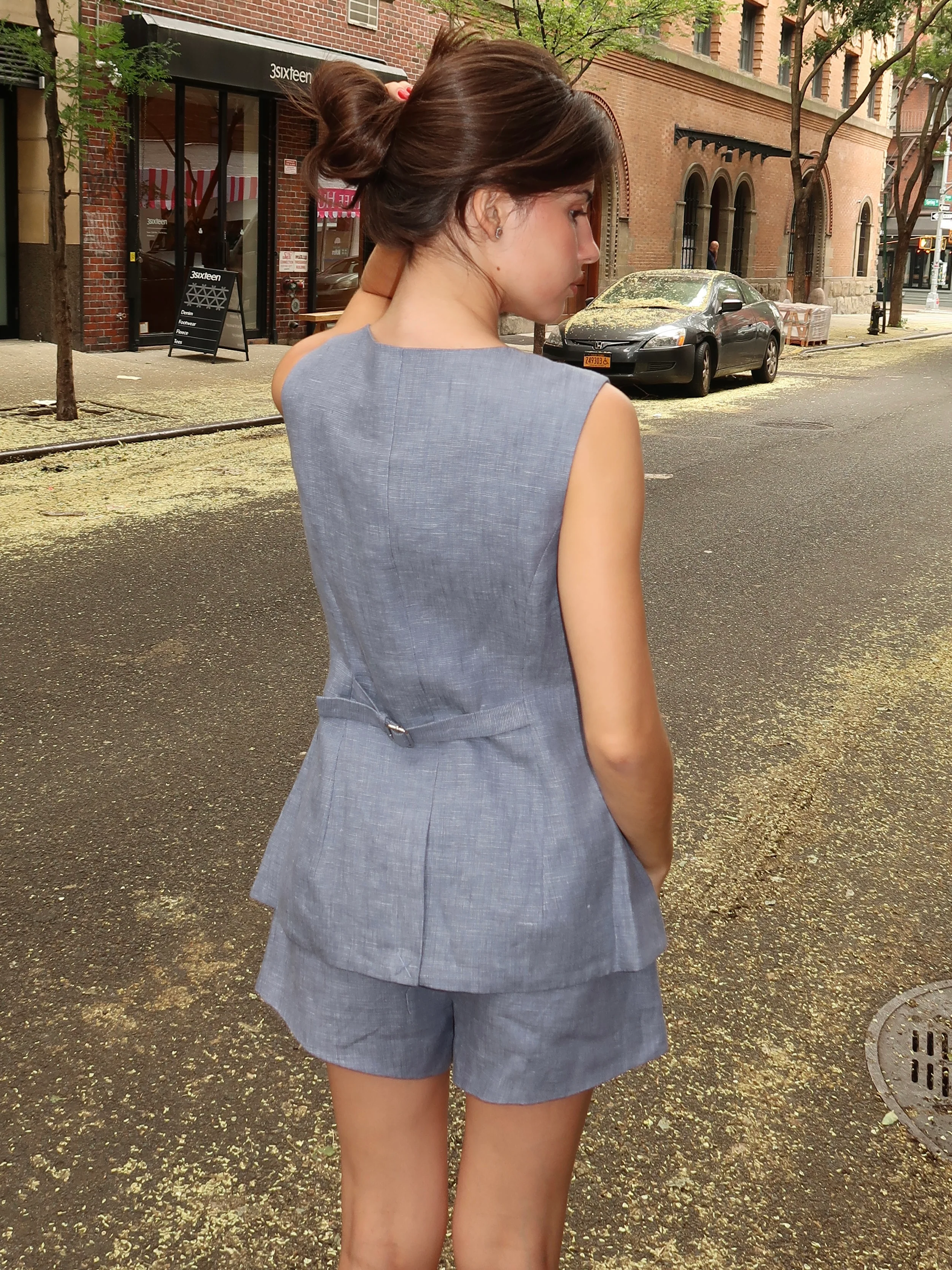 Thea Vest in Steel Blue - Image 3