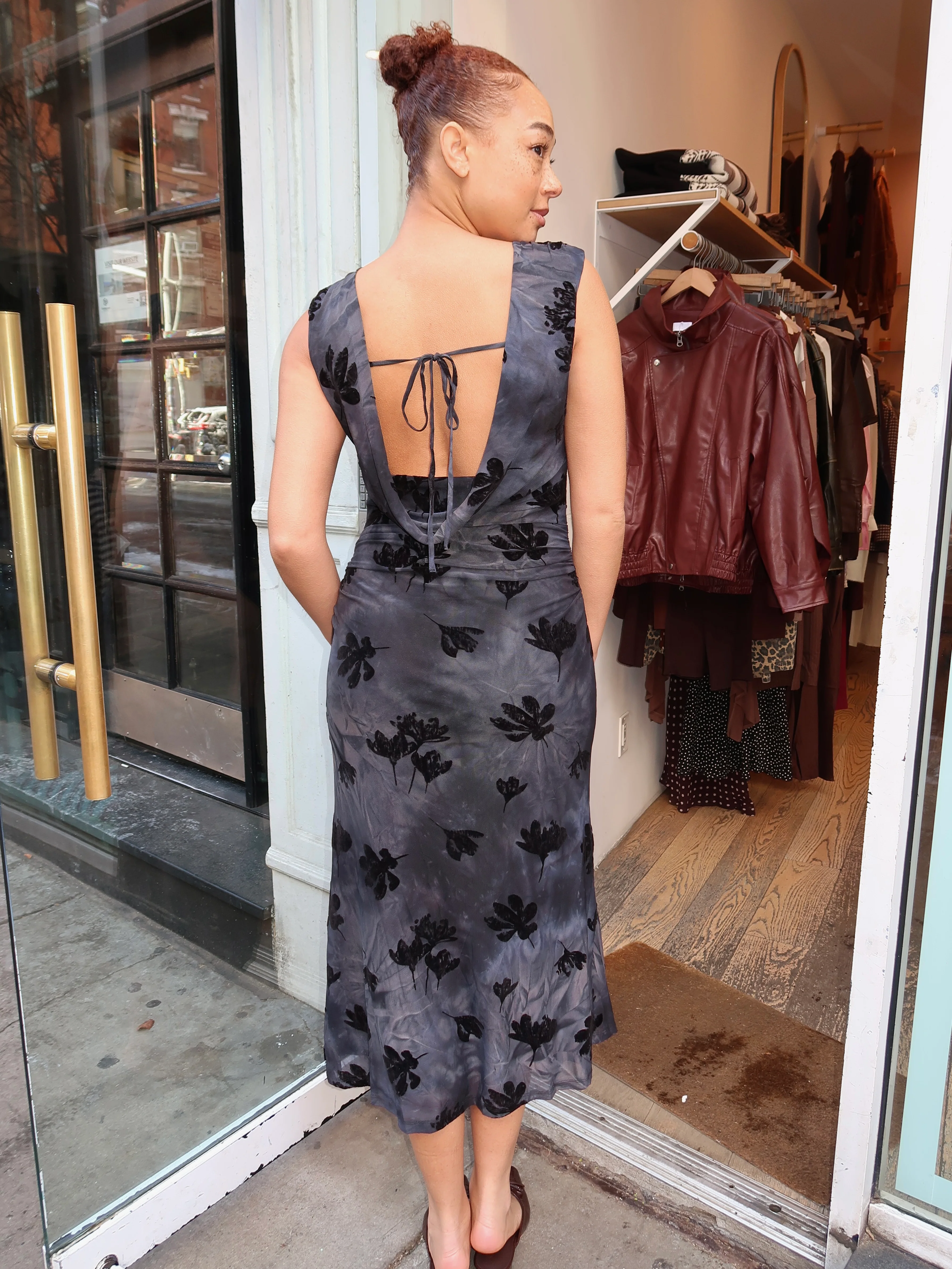 Tionne Dress in Teal Black - Image 3