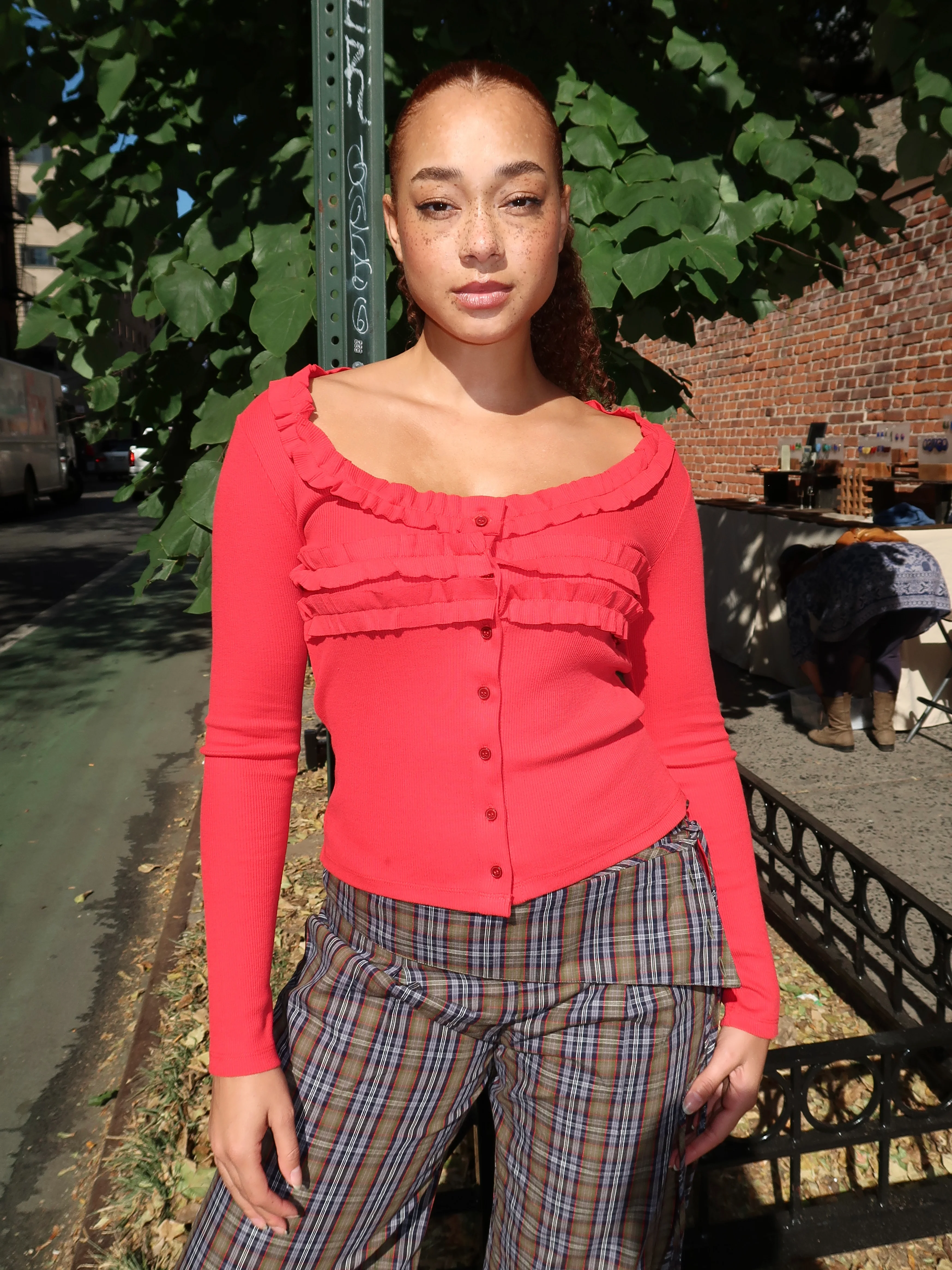 Varsha Cardigan in Cherry Red - Image 2