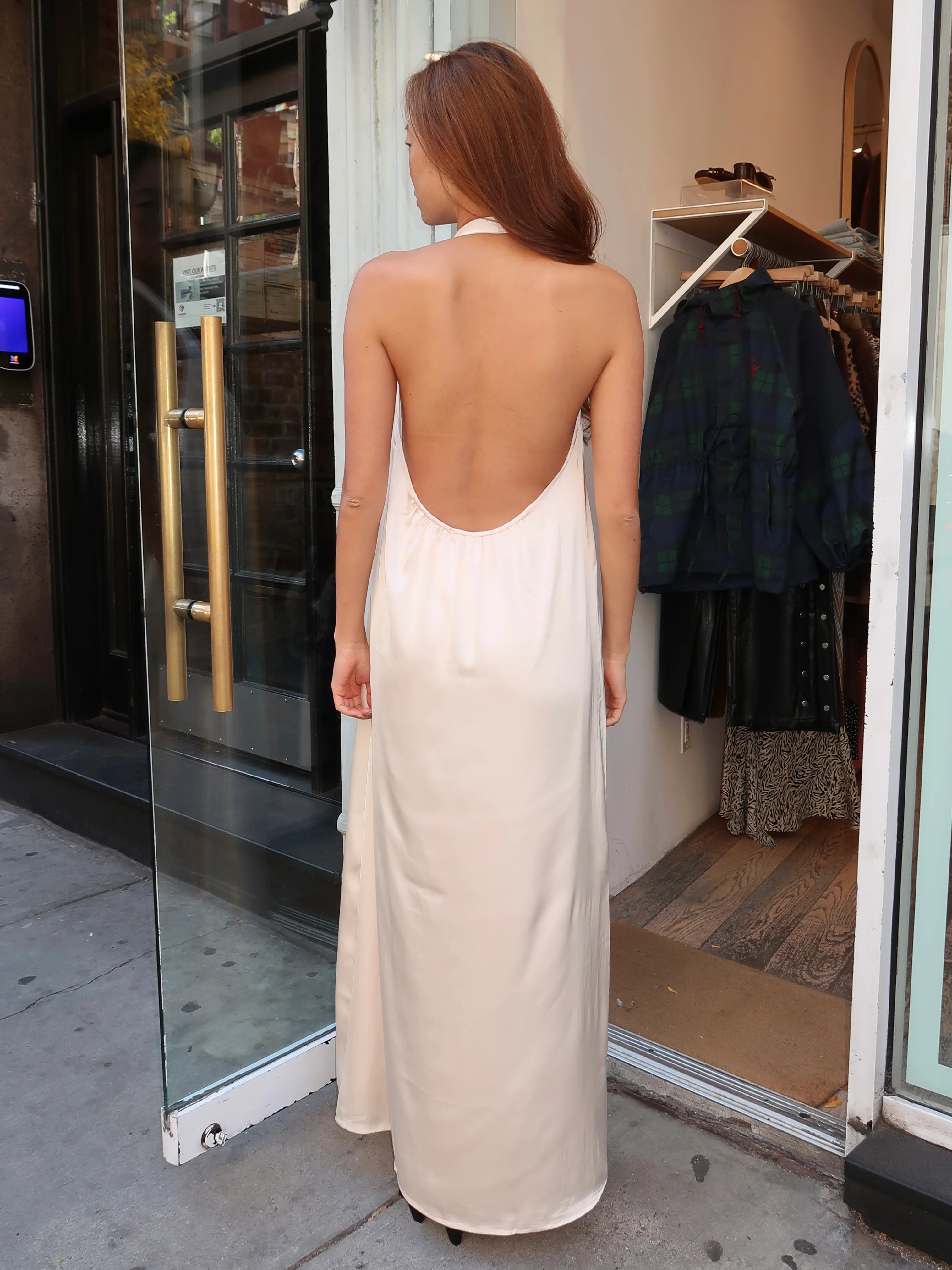 Vivienne Halter Maxi Dress in Ivory - Image 3