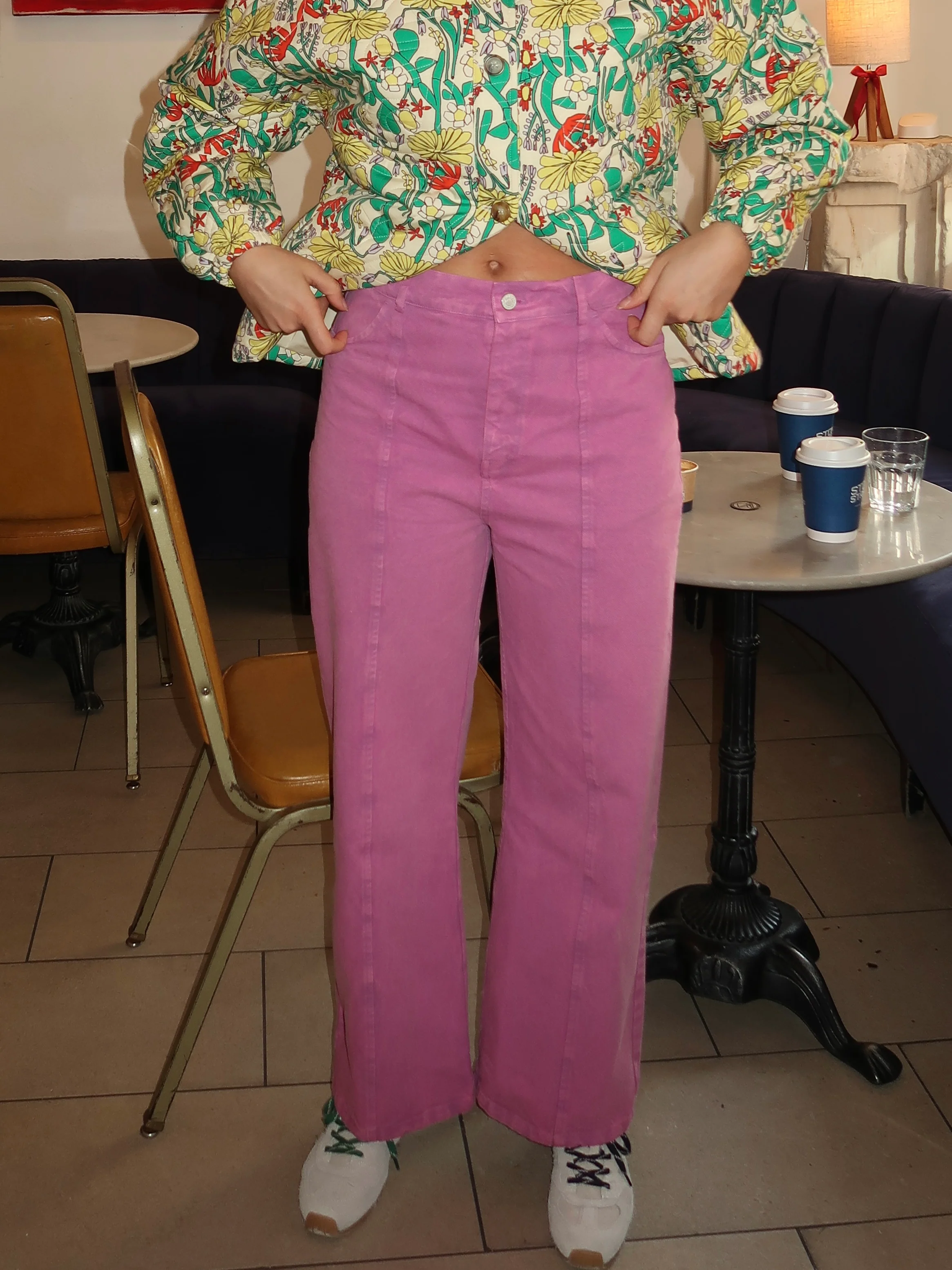 Washed Twill Boot Cut Pants - Image 4