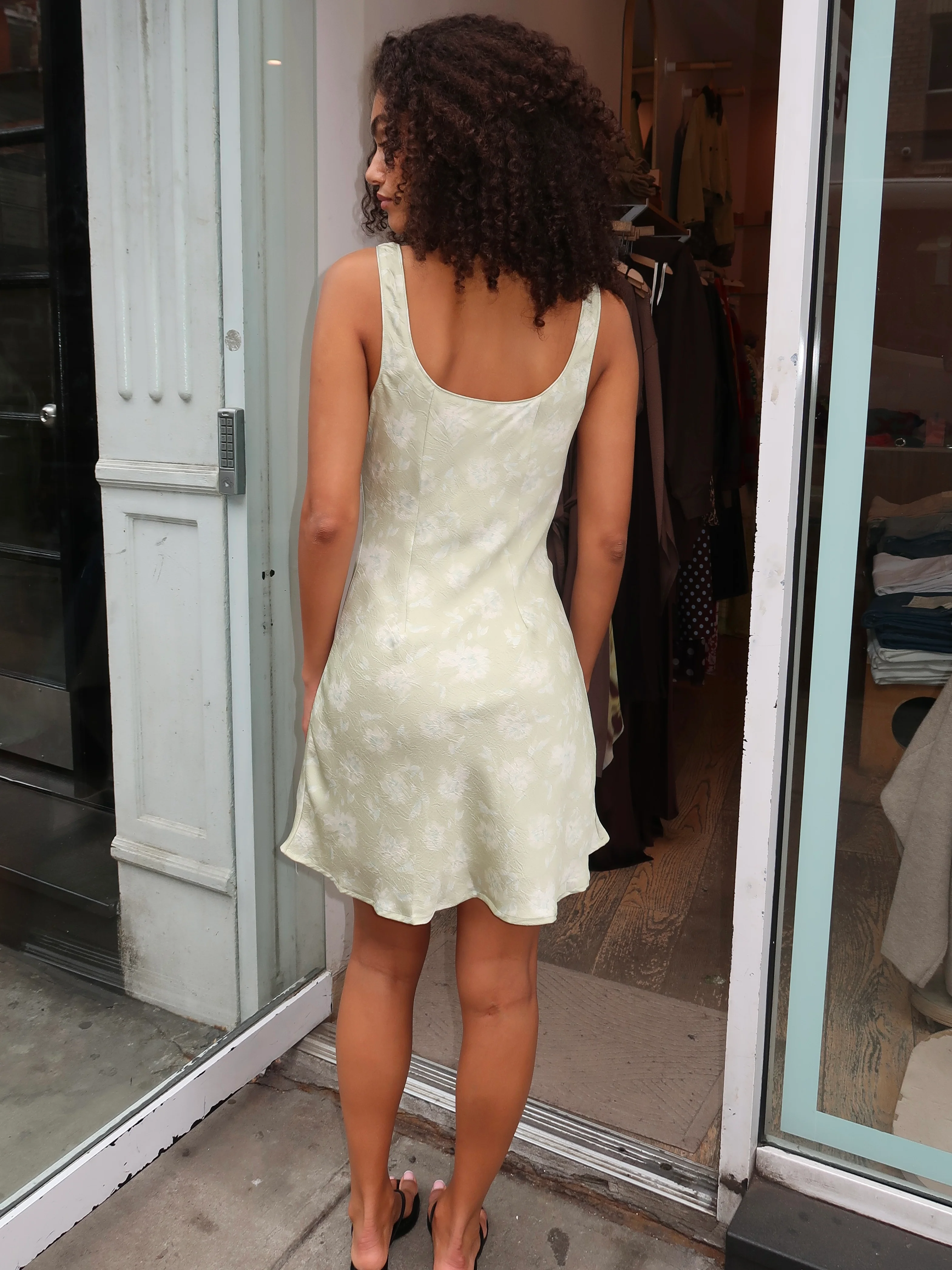 Weiss Mini Dress in Flower Pistachio - Image 3