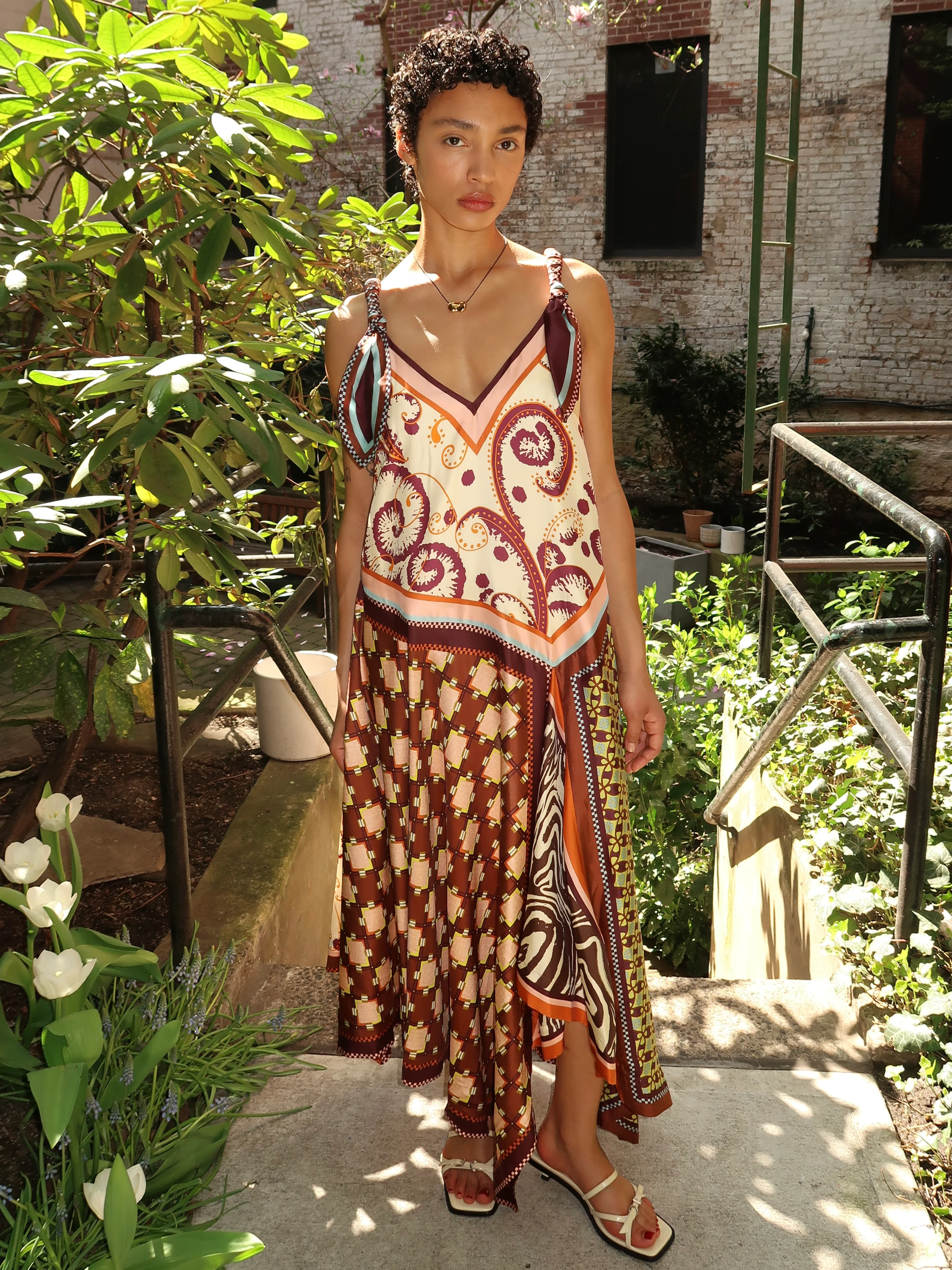 Wilson Silk Midi Dress in Multi