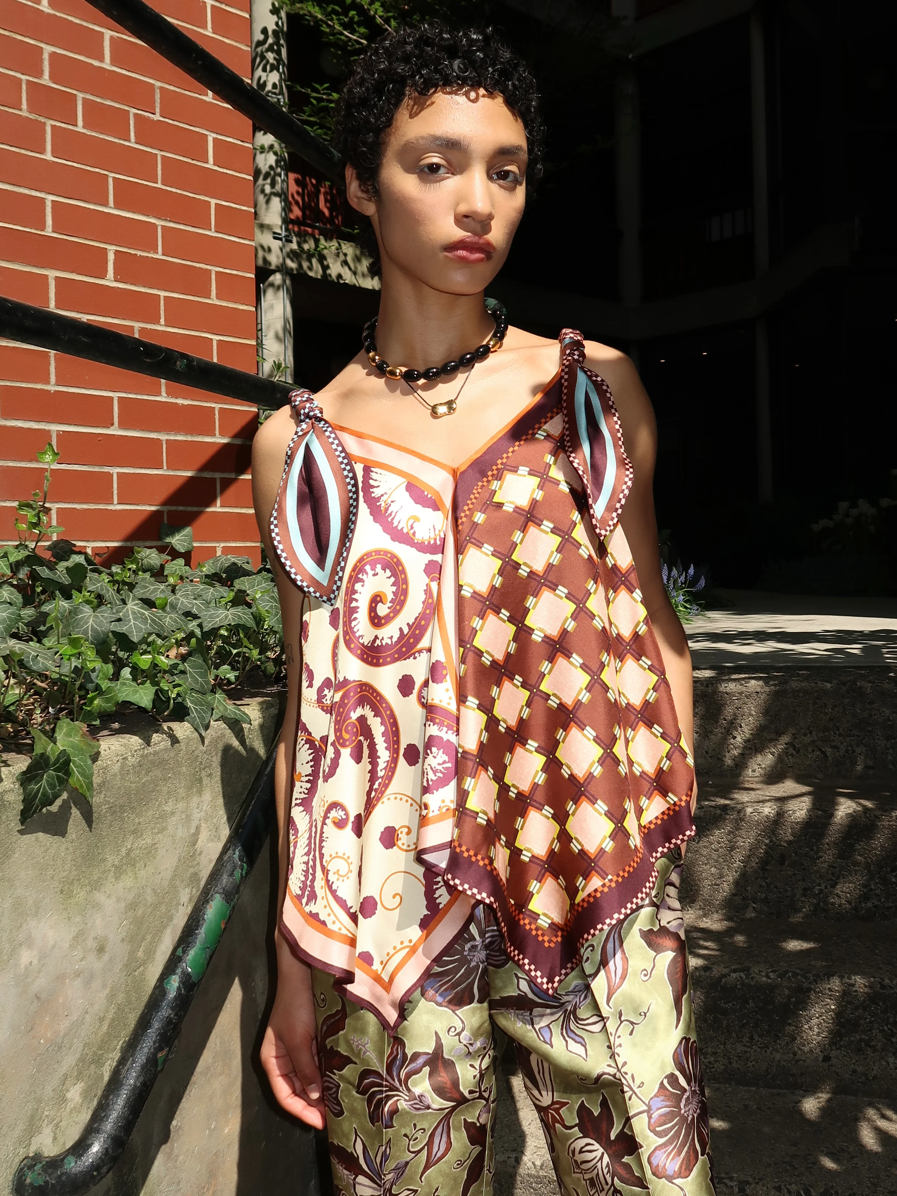 Wilson Silk Top in Multi - Image 4