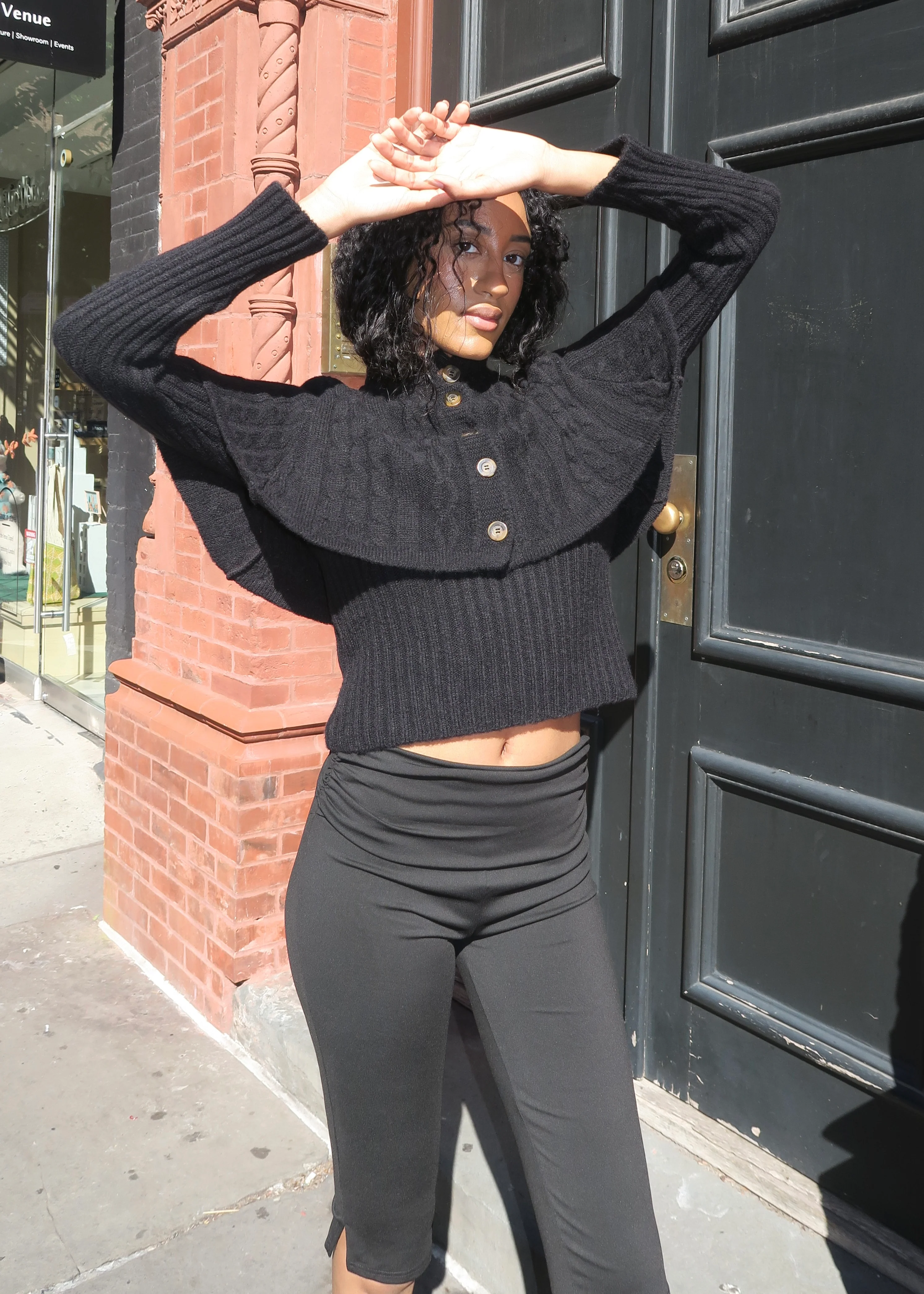 Yanai Knit Top in Black - Image 2