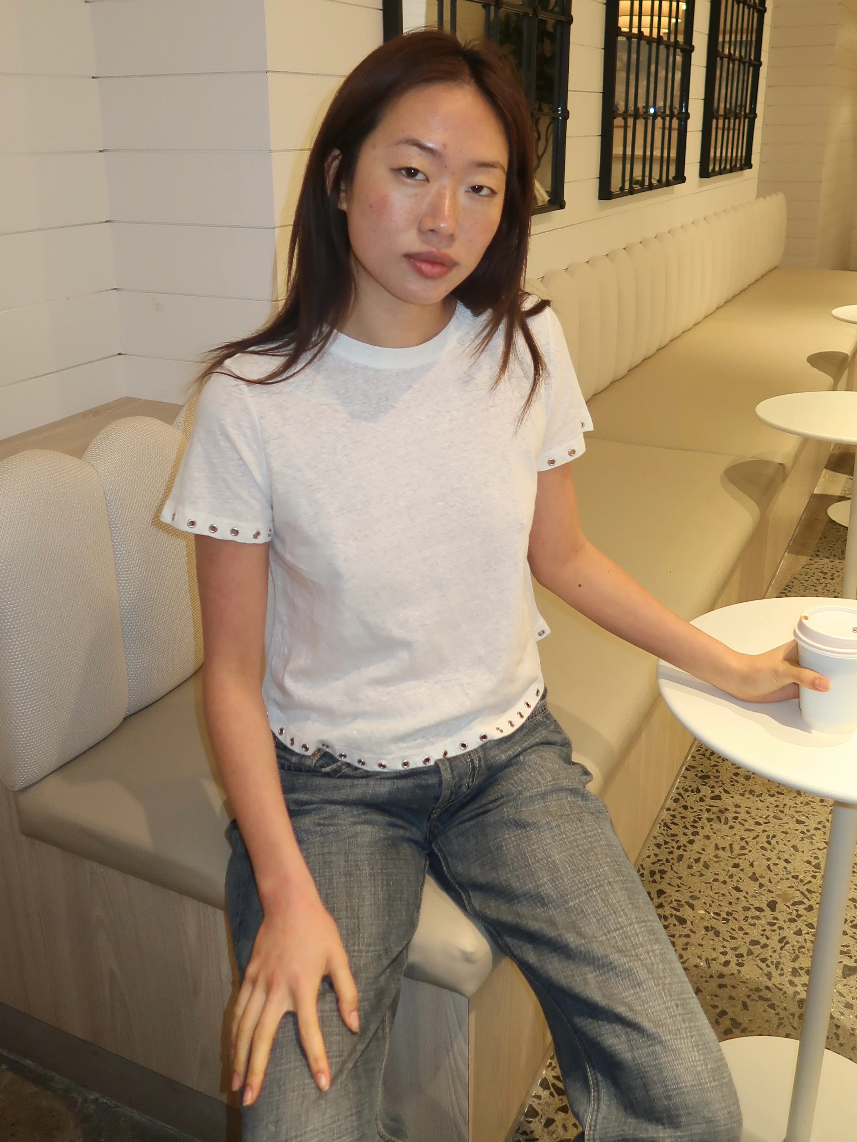 Zach Top in Stud Trim White - Image 2