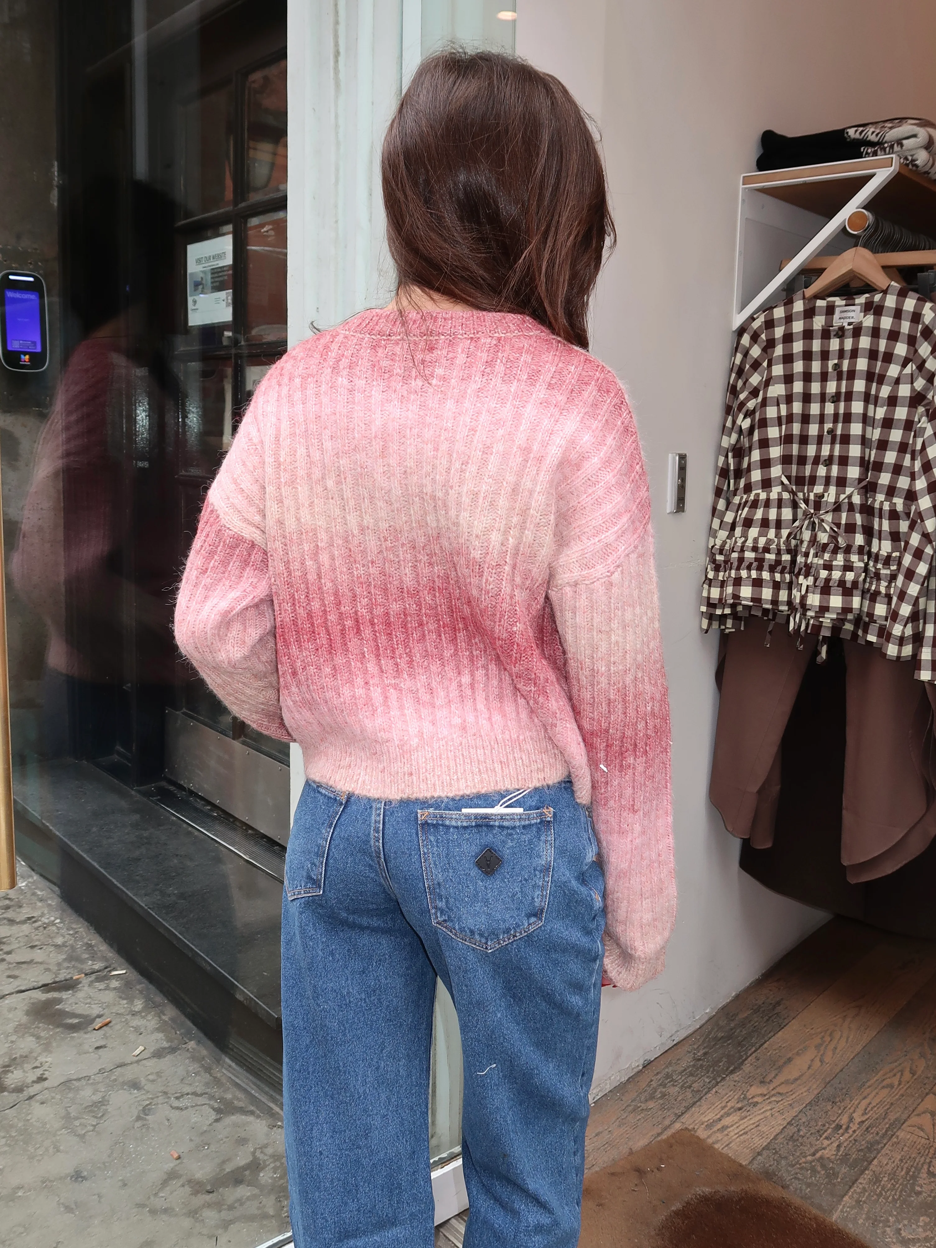 Zelda Sweater Zip Up in Rose Multi - Image 3