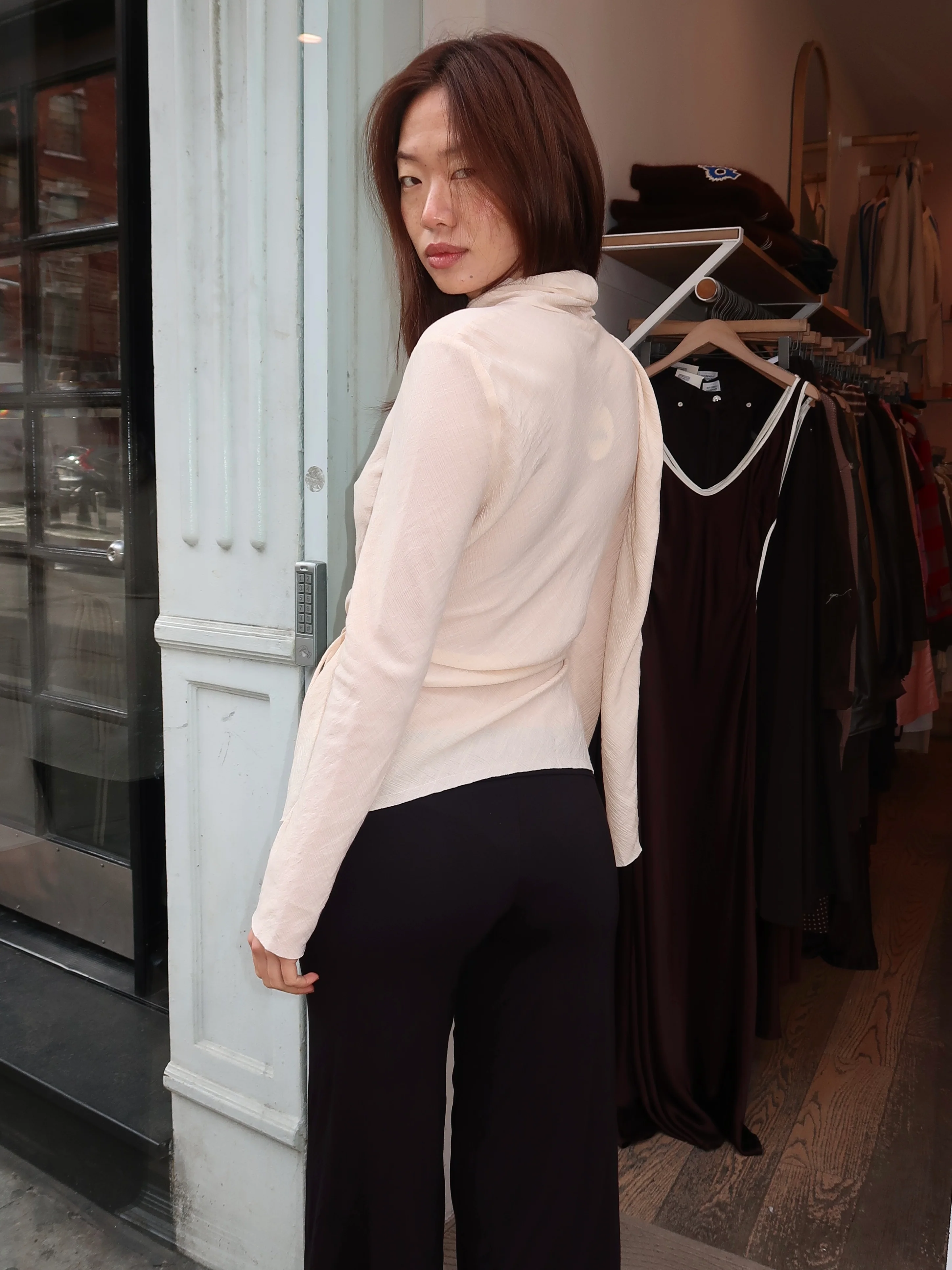 Zola Scarf Blouse in Bisque - Image 3