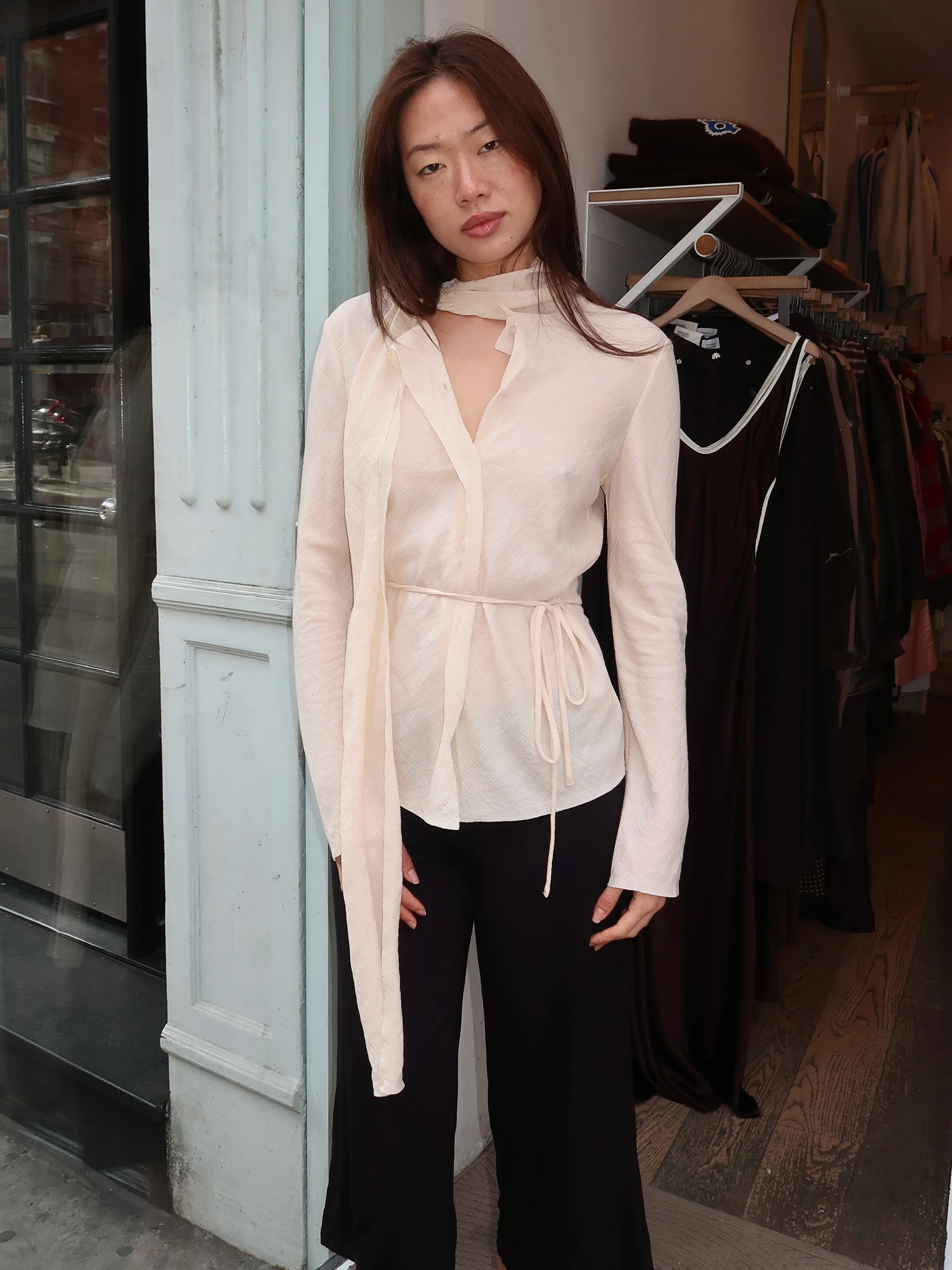 Zola Scarf Blouse in Bisque - Image 4